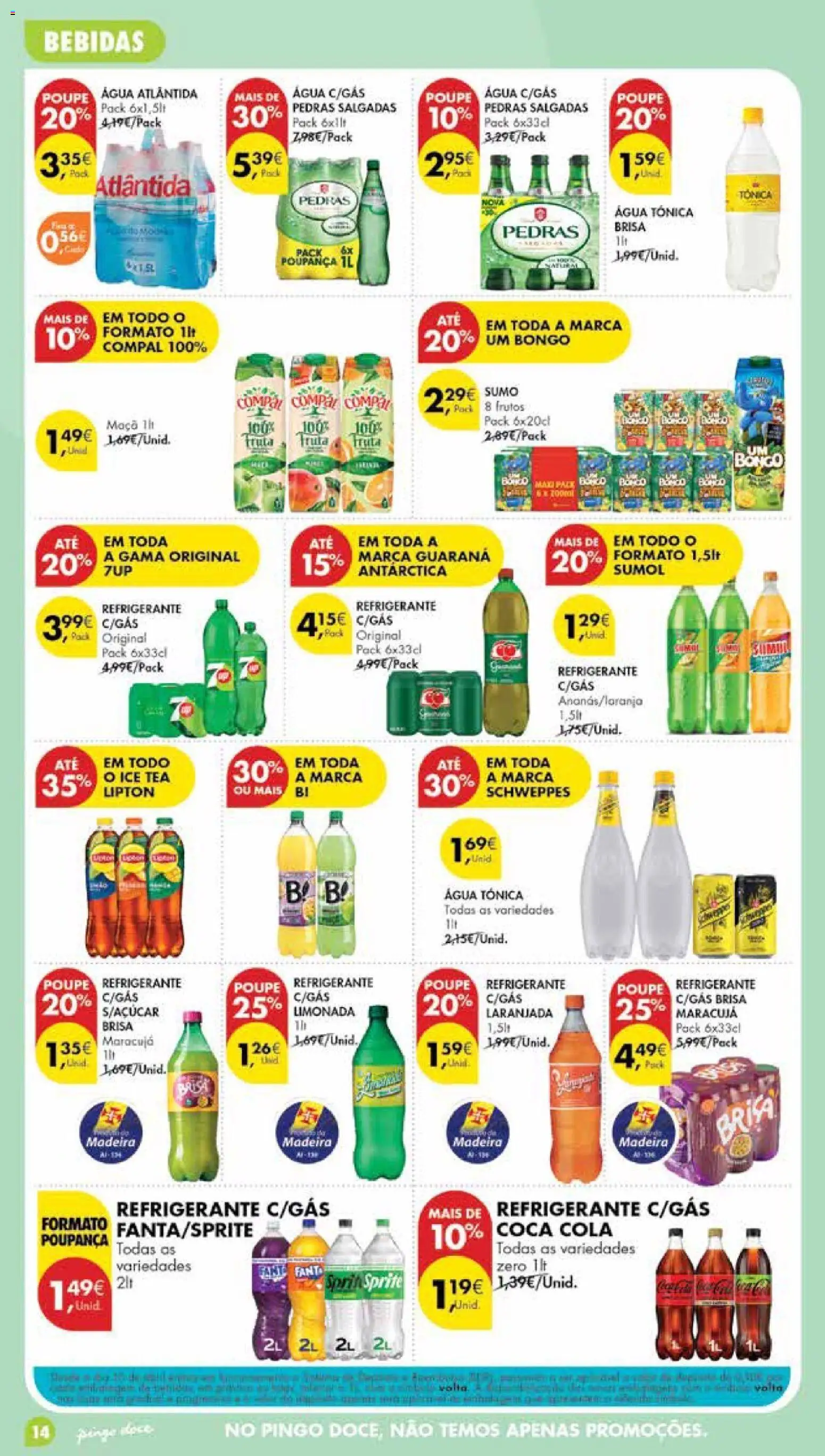 Pingo Doce Poupe Esta Semana Madeira │ válido de 18/08/2026 | Página: 14 | Produtos: Água tónica, Maça, Sumo, Limonada