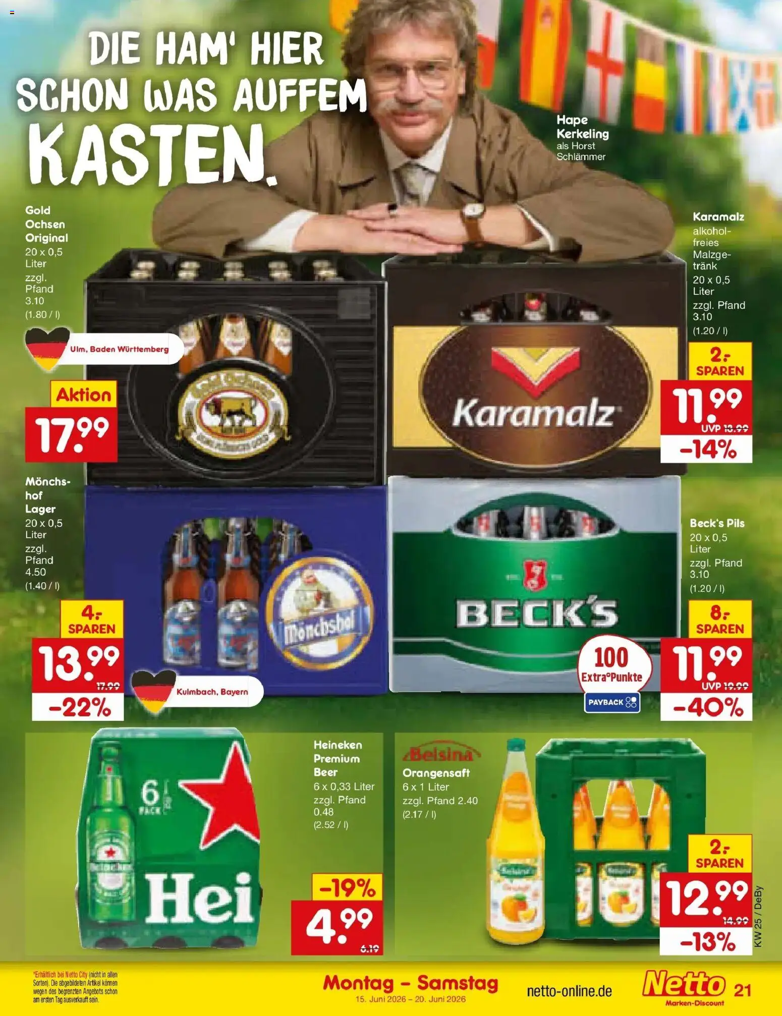 Netto Marken-Discount Prospekt Thierhaupten – gültig ab 14.06.2026 | Seite: 27 | Produkte: Pils, Orangensaft, Heineken