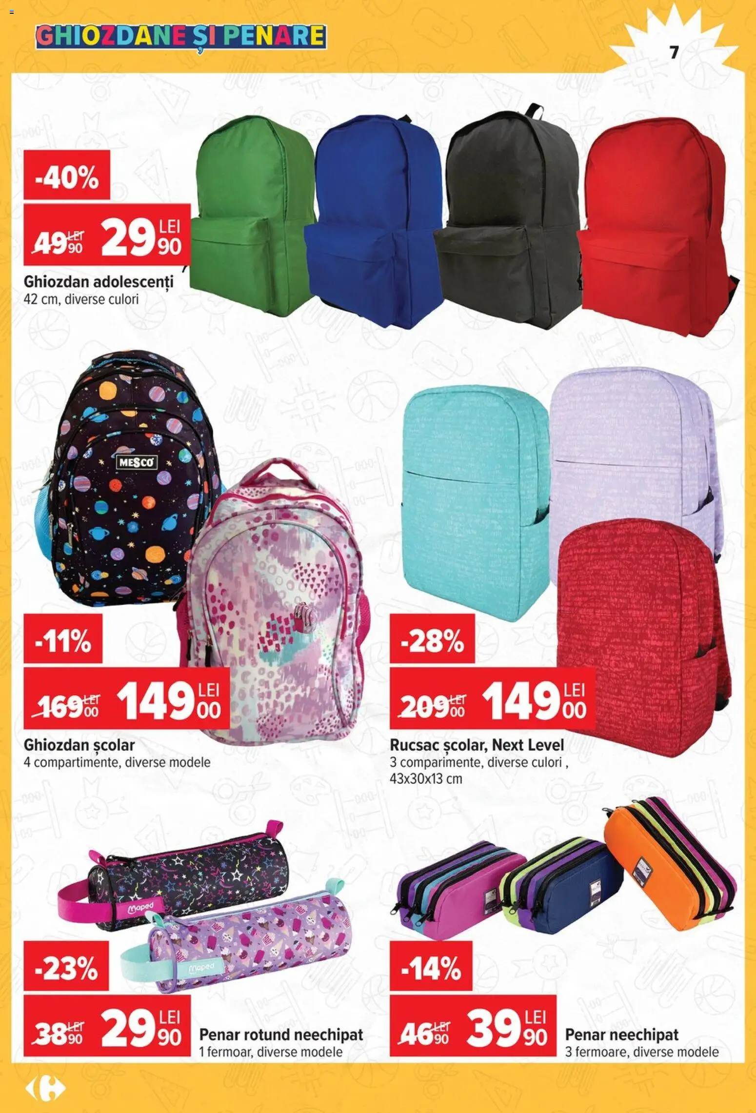 Noul catalog Carrefour – valabil de la 12.08.2026 | Pagină: 7 | Produse: Ghiozdan, Rucsac