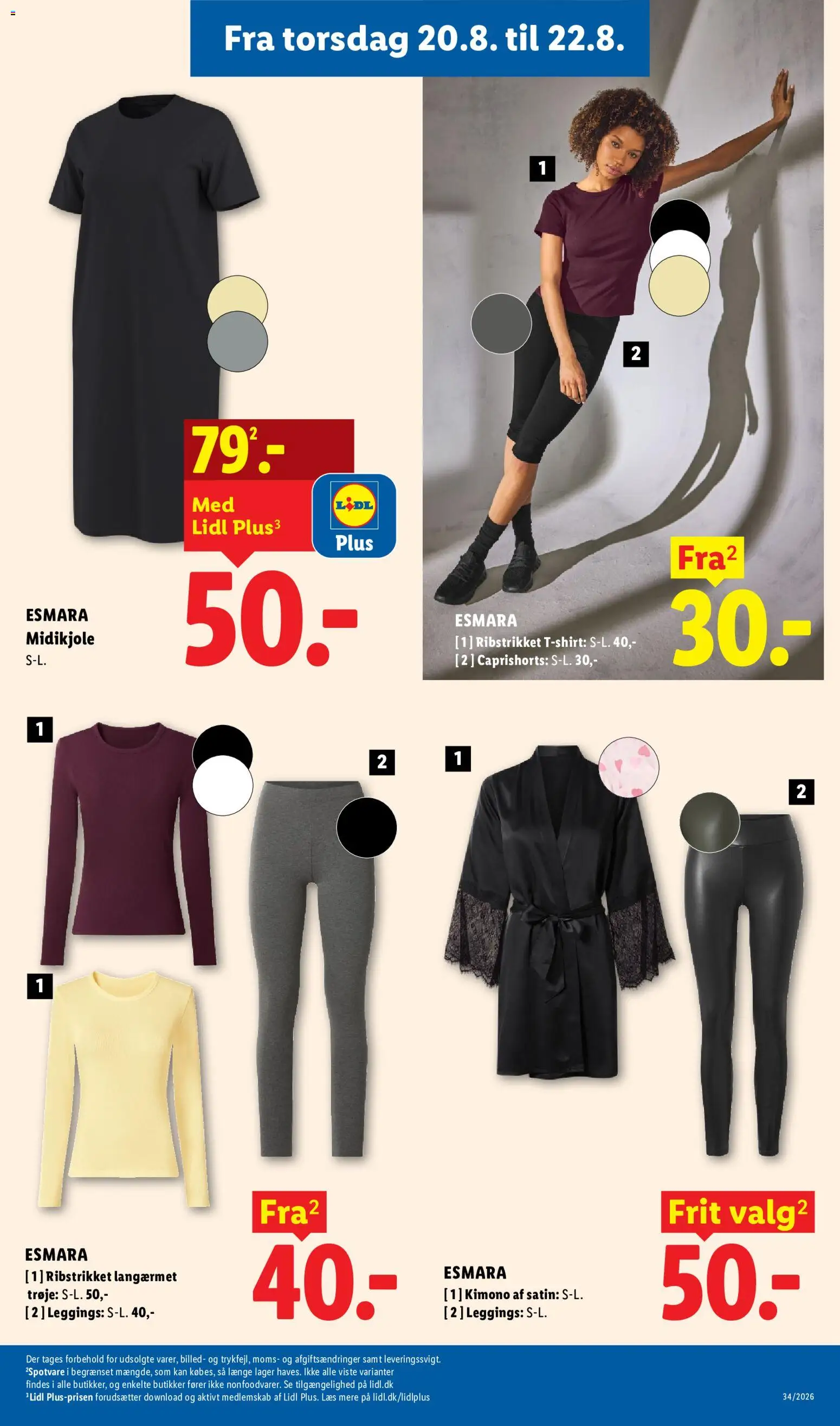 Lidl tilbudsavis – gyldig fra 16/08/2026 | Side: 28 | Produkter: T-shirt, Shorts, Leggings, Søm