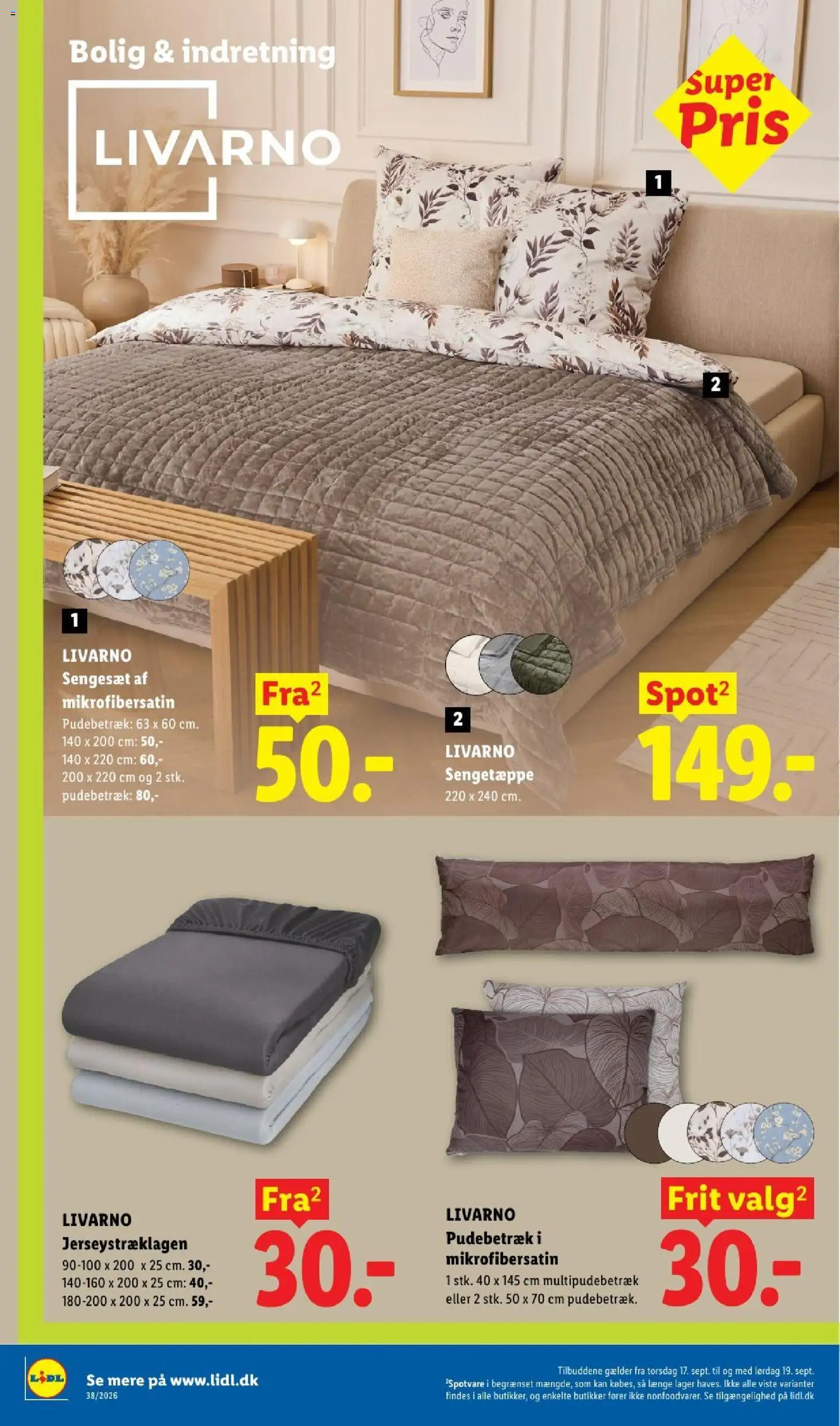 Lidl tilbudsavis – gyldig fra 13/09/2026 | Side: 26 | Produkter: Sengesæt, Søm, Pudebetræk