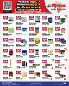 Africa Cash & Carry specials catalogue – valid from 30/07/2026 | Page: 4 | Products: Custard, Wax, Mayonnaise, Dye
