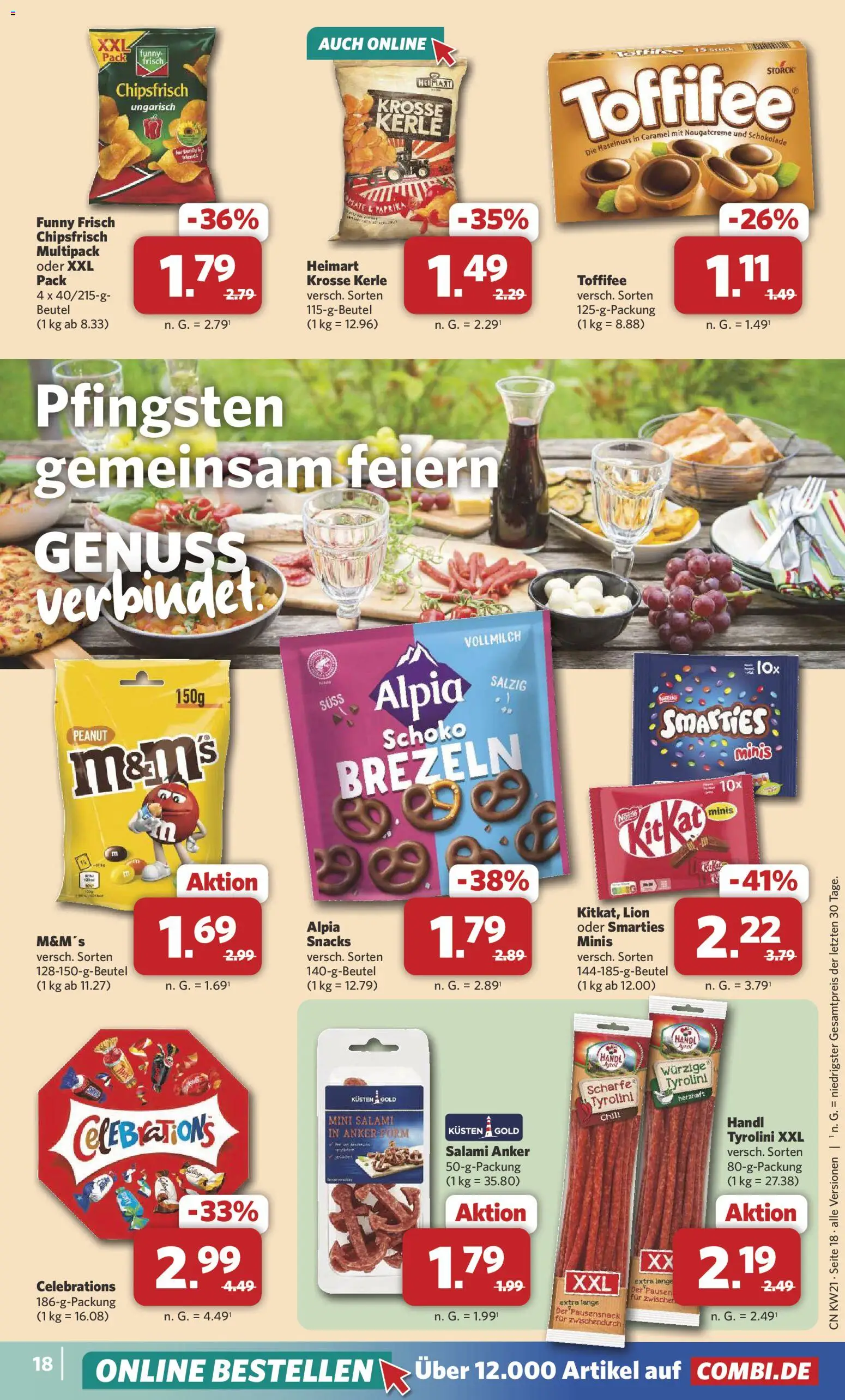 Combi Prospekt 	 – gültig ab 18.05.2026 | Seite: 18 | Produkte: Schokolade, Smarties, Funny frisch, Toffifee