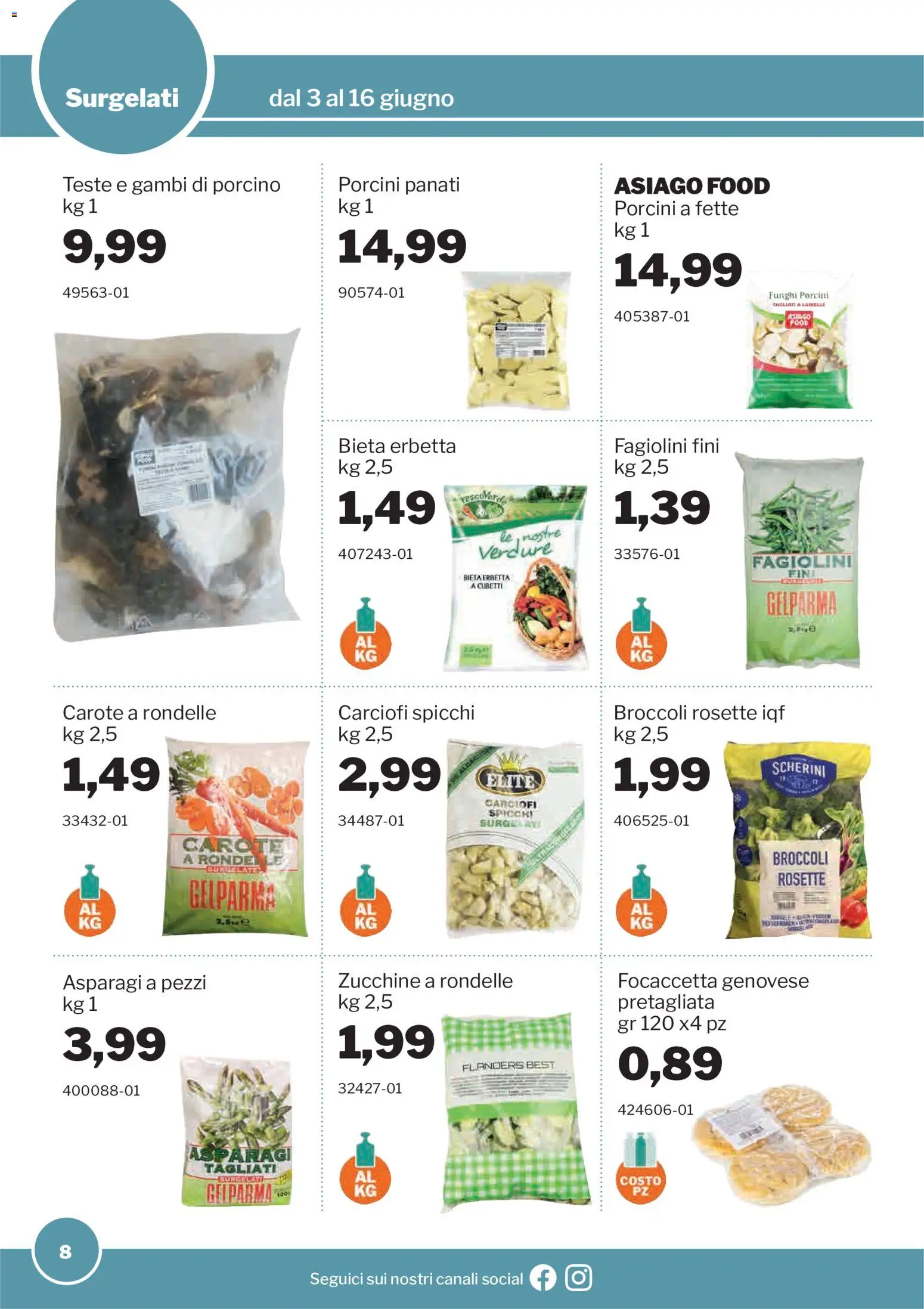 Volantino Sogegross del 03.06.2026 | Pagina: 8 | Prodotti: Carote, Broccoli, Zucchine, Fagiolini