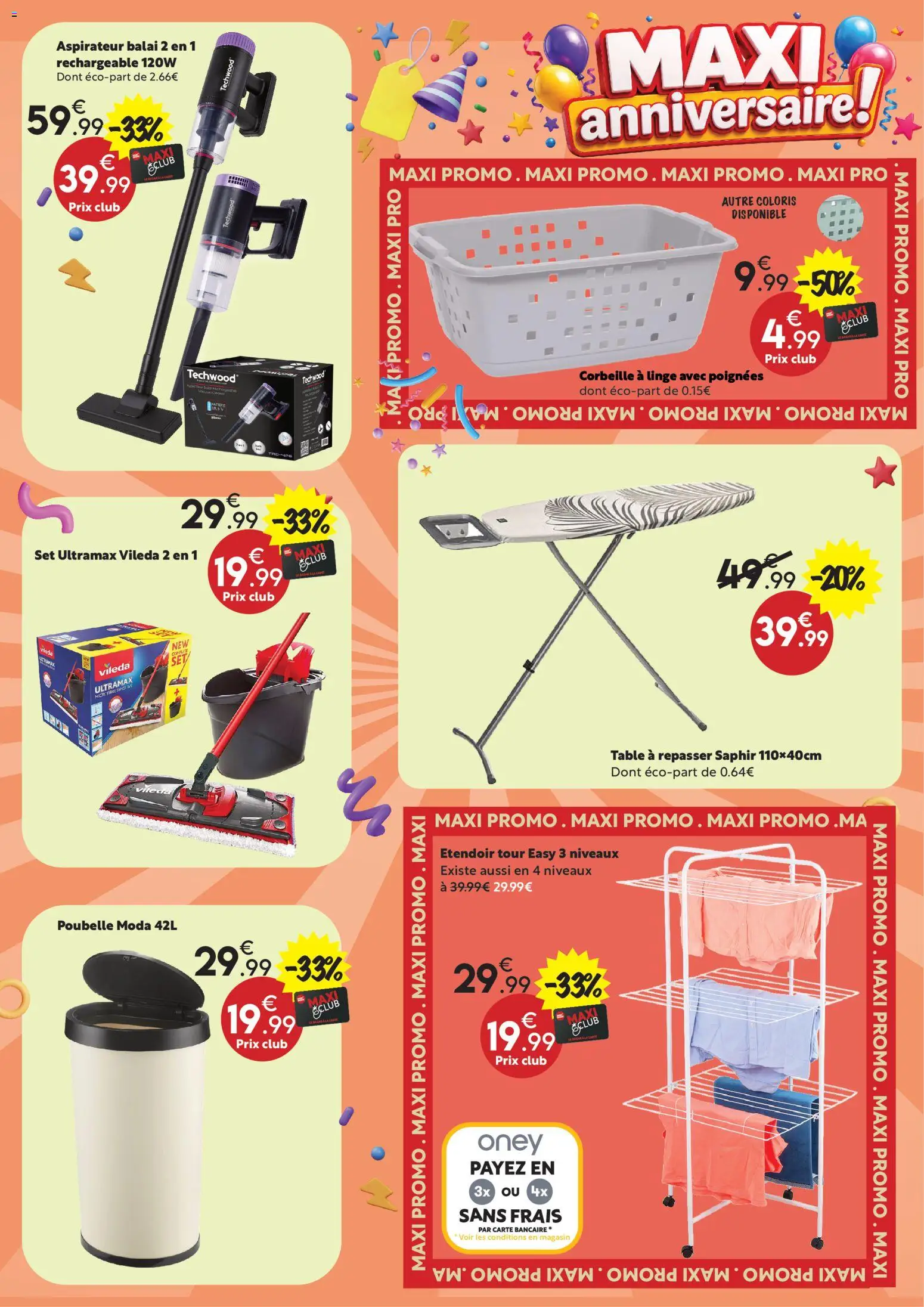 {H1} | Page: 18 | Produits: Aspirateur, Étendoir, Table, Vileda