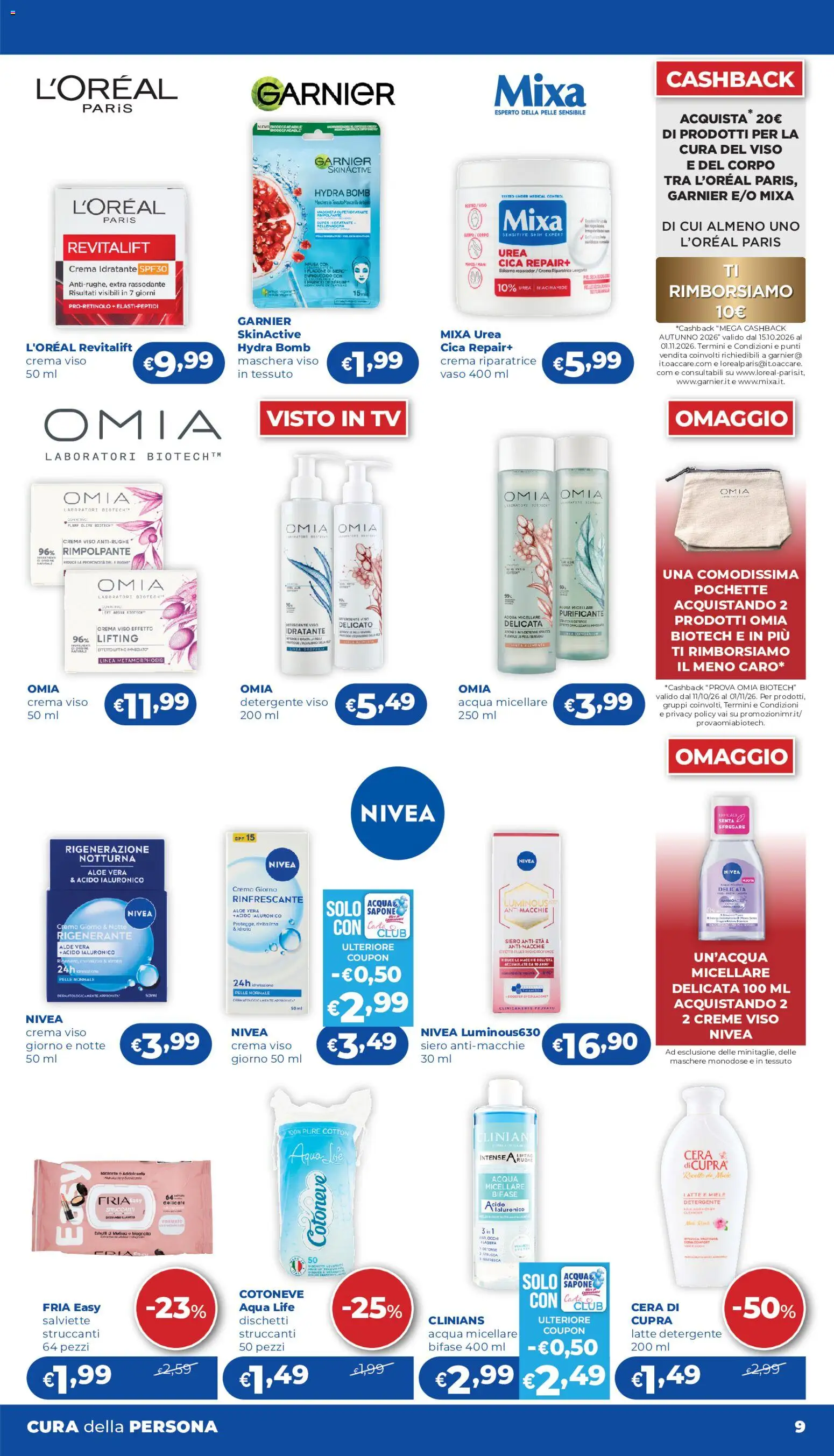 Volantino Acqua e Sapone del 15/10/2026 | Pagina: 9 | Prodotti: Sapone, Maschera viso, Latte, Vaso