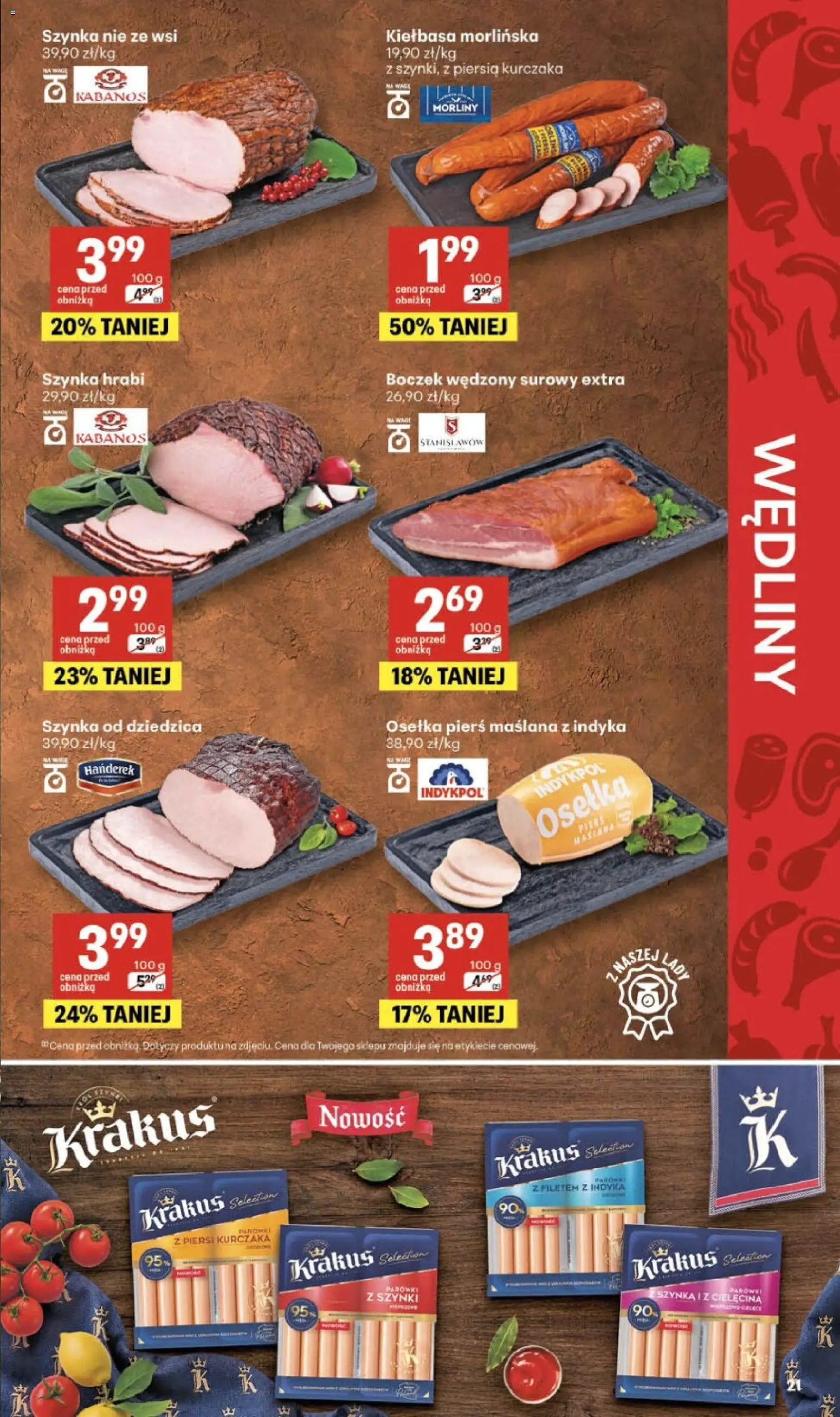 Delikatesy Centrum gazetka od 03.09.2026 | Strona: 21 | Produkty: Kiełbasa, Osełka, Boczek, Cielęcina