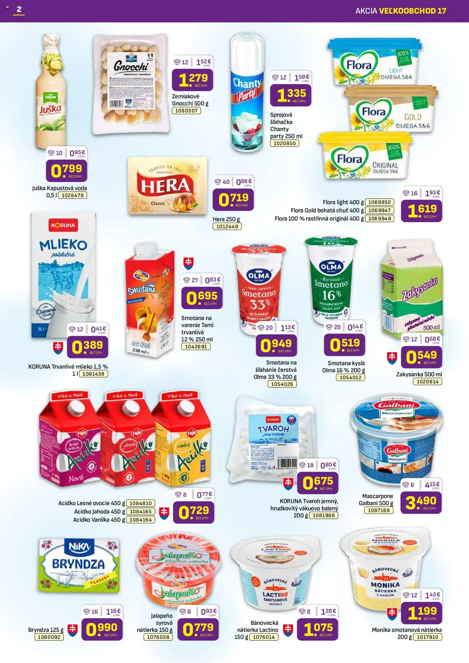 Nové Libex akcie – leták je platný od 24.08.2026 | Strana: 2 | Produkty: Kuchyne, Omega, Mlieko polotučné, Acidko