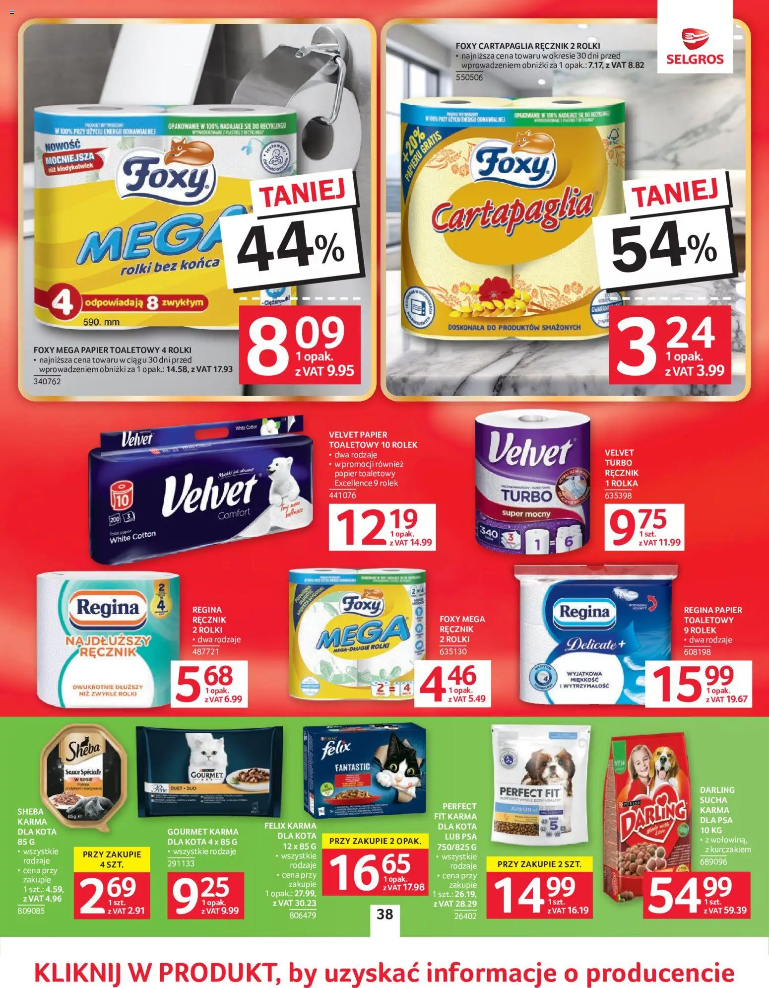 Selgros cash&carry gazetka od 02.06.2026 | Strona: 33 | Produkty: Papier toaletowy, Karma dla kota, Karma dla psa, Body