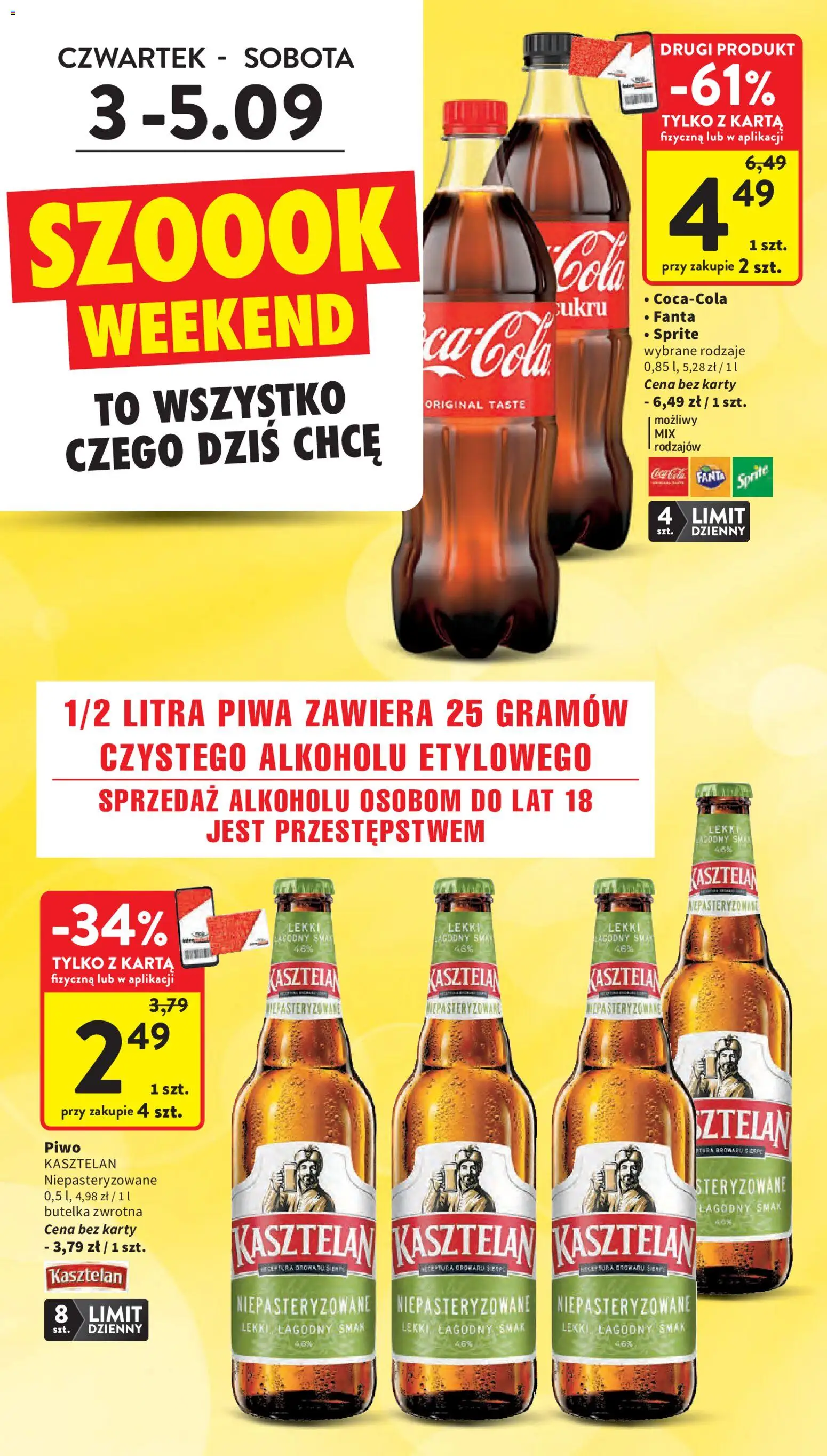 Intermarche gazetka od 03.09.2026 | Strona: 4 | Produkty: Karta, Sprite, Fanta, Piwo