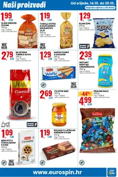 MLJEVENA TURSKA KAVA, 250 g - Pregled kataloga iz trgovine Eurospin, vrijedi od 14.10.2026 | Stranica: 5 | Proizvodi: Med, Maslinovo ulje, Napolitanke, Napitak