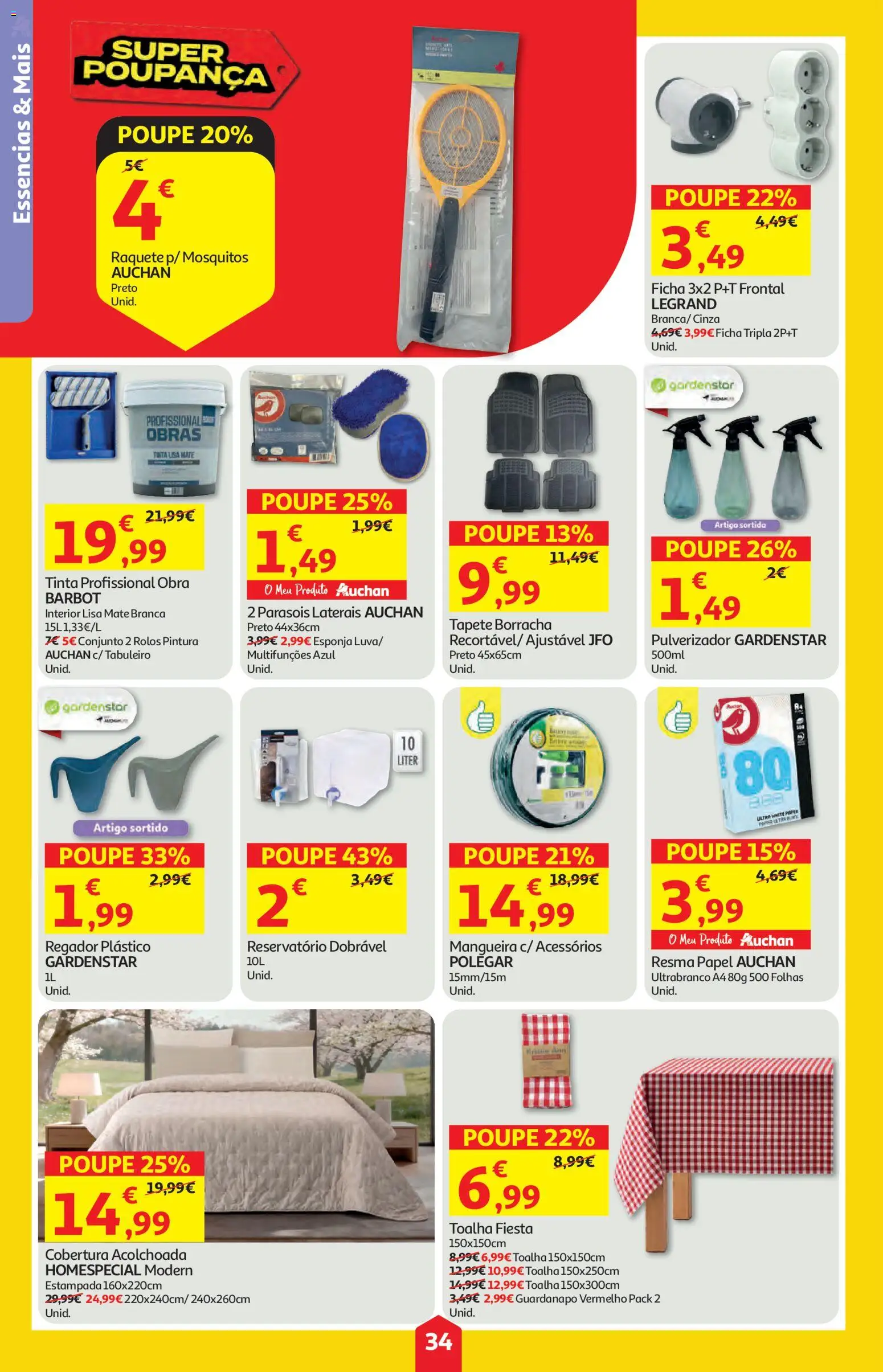 Auchan folheto │ válido de 11.06.2026 | Página: 34 | Produtos: Esponja, Tinta, Raquete, Tapete