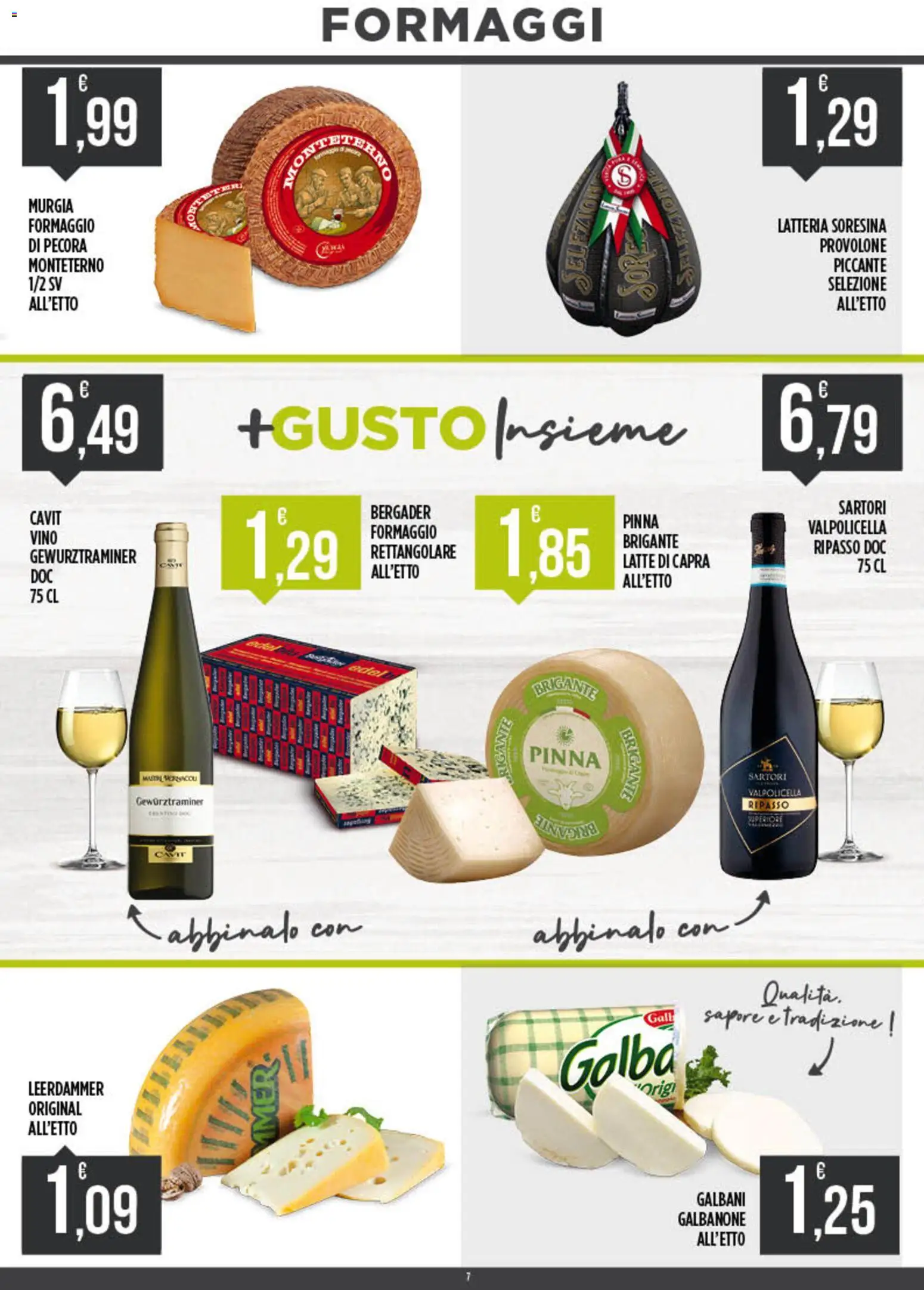 Volantino Euroesse del 04.05.2026 | Pagina: 7 | Prodotti: Provolone, Latte, Formaggio, Vino
