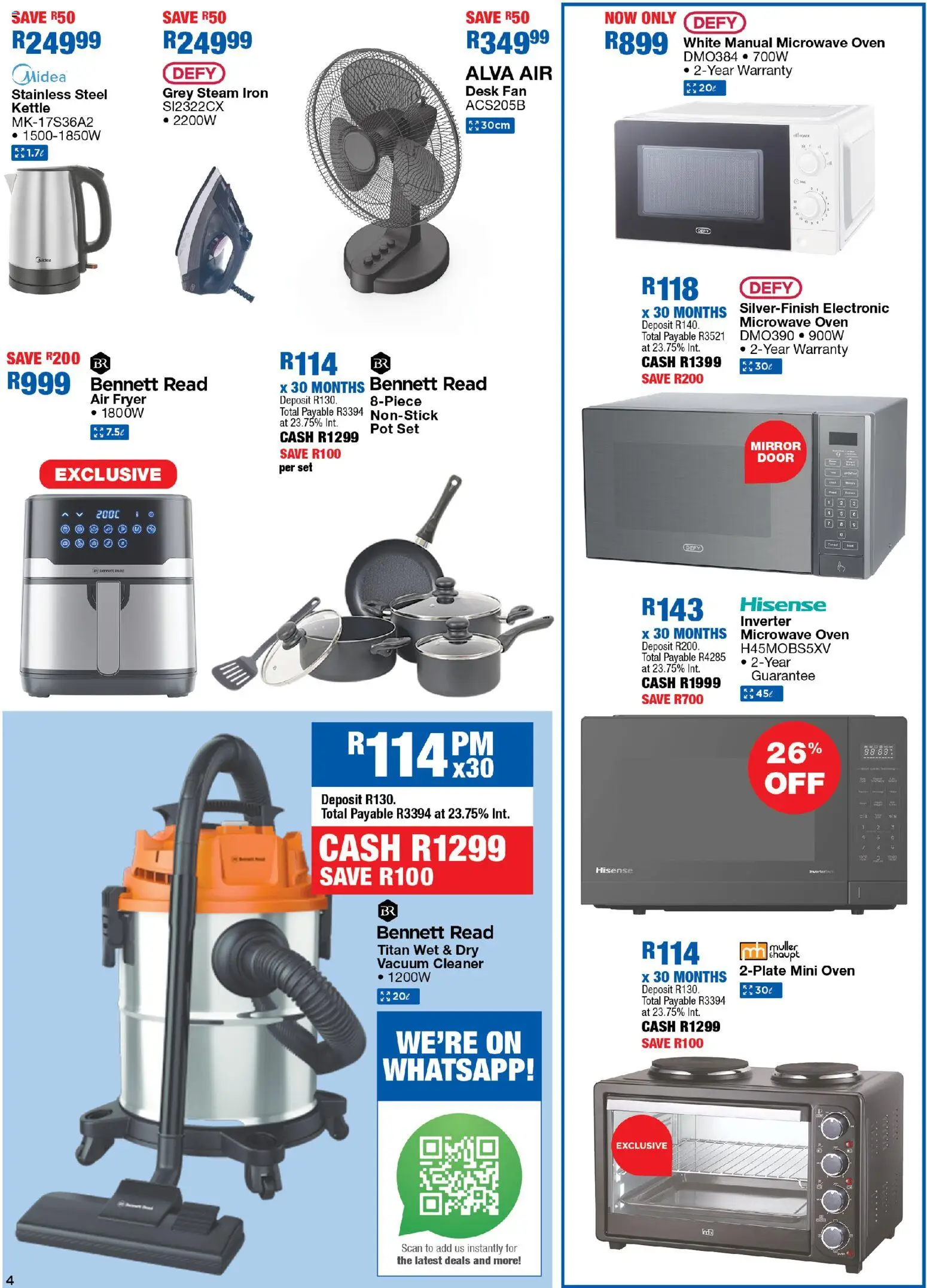 New OK Furniture catalogue – valid from 09.03.2026 | Page: 4 | Products: Microwave oven, Kettle, Mirror, Air fryer