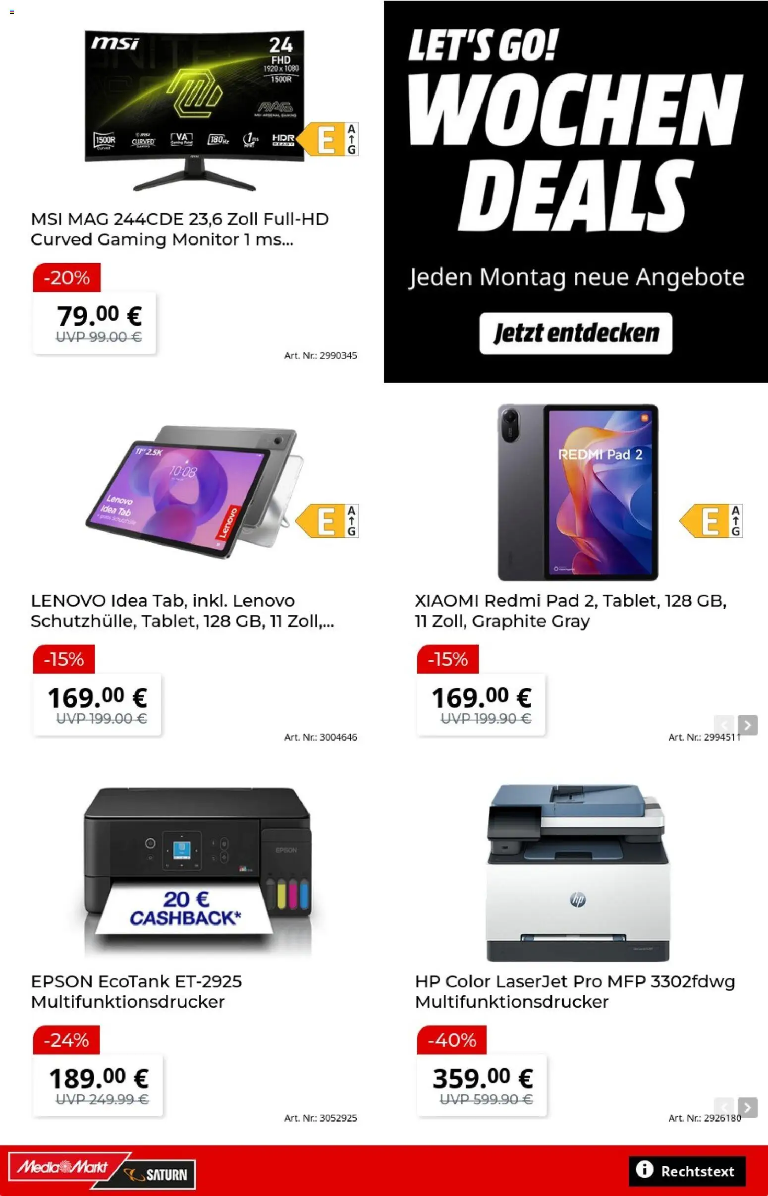 Media Markt Prospekt – gültig ab 14.10.2026 | Seite: 17 | Produkte: HP, Epson, Xiaomi, Monitor