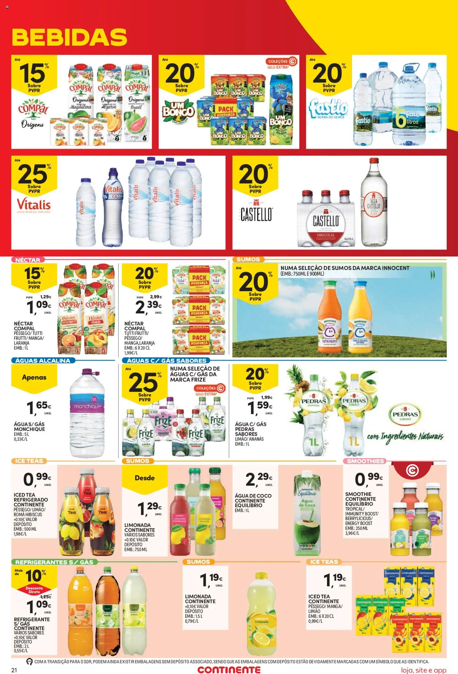 Continente Semanal Continente Bom Dia │ válido de 04/08/2026 | Página: 21 | Produtos: Agua, Refrigerante, Água mineral