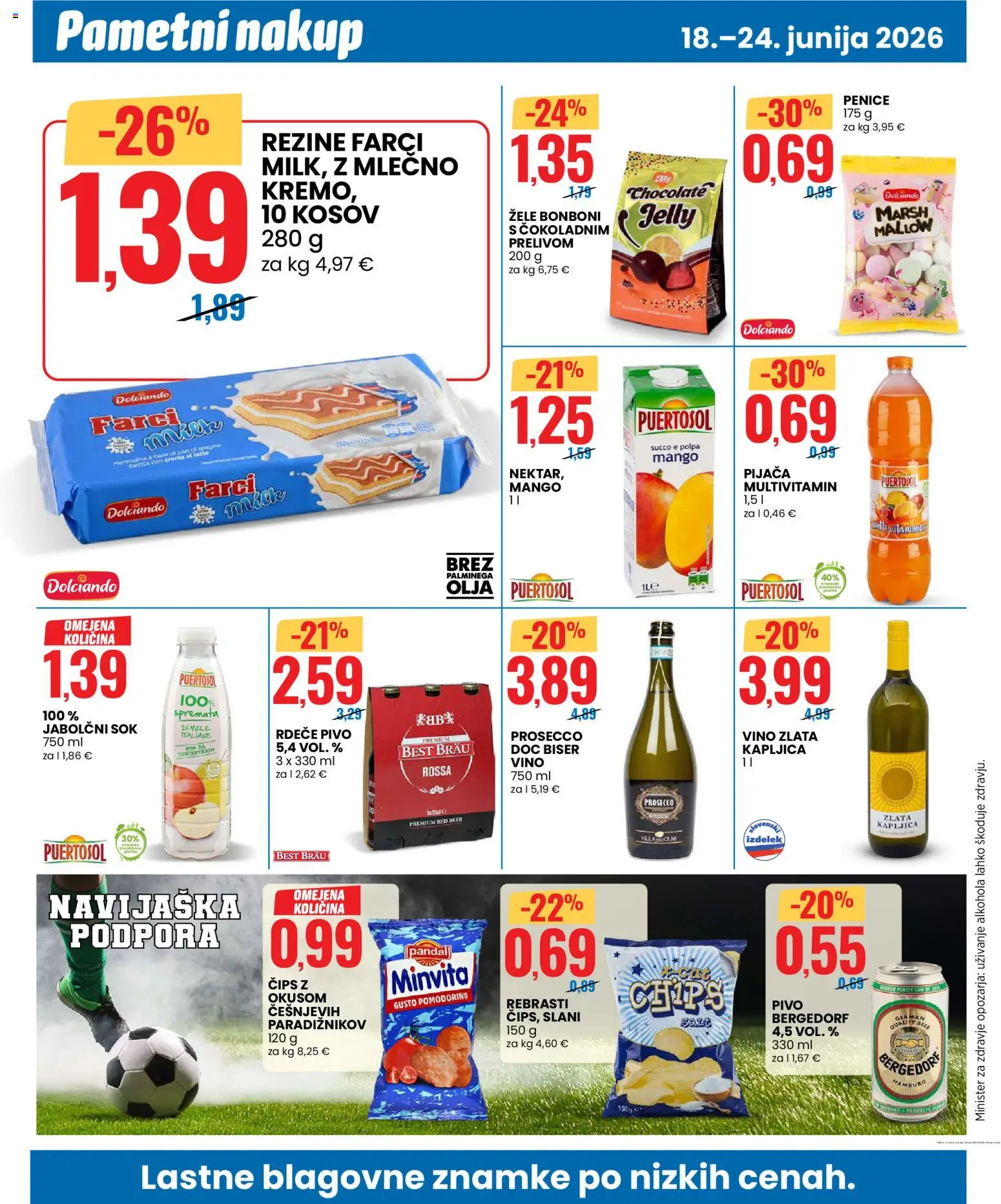 Novi Eurospin katalog ponudbe – veljaven od 18.06.2026 | Stran: 8 | Izdelki: Bonboni, Sok, Pivo, Mango