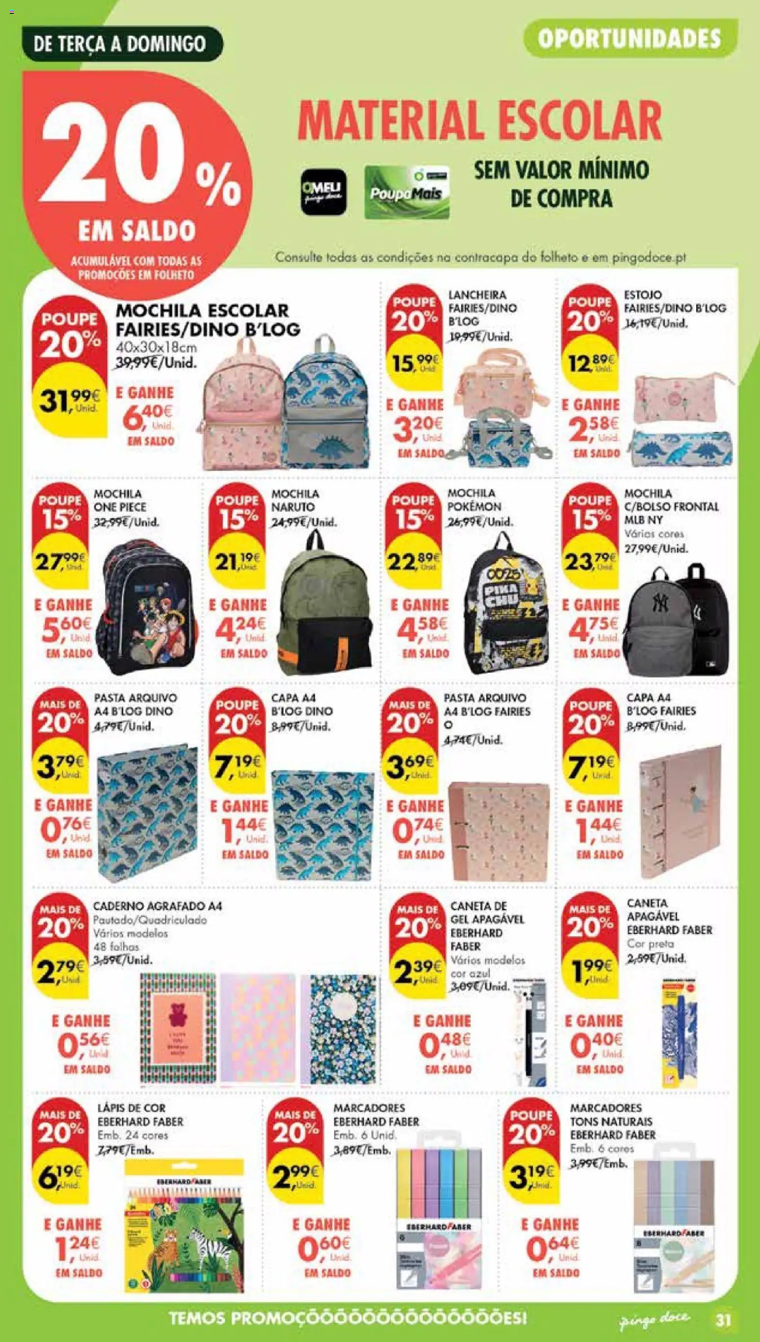 Pingo Doce Poupe Esta Semana Madeira │ válido de 18/08/2026 | Página: 31 | Produtos: Mochila, Caderno