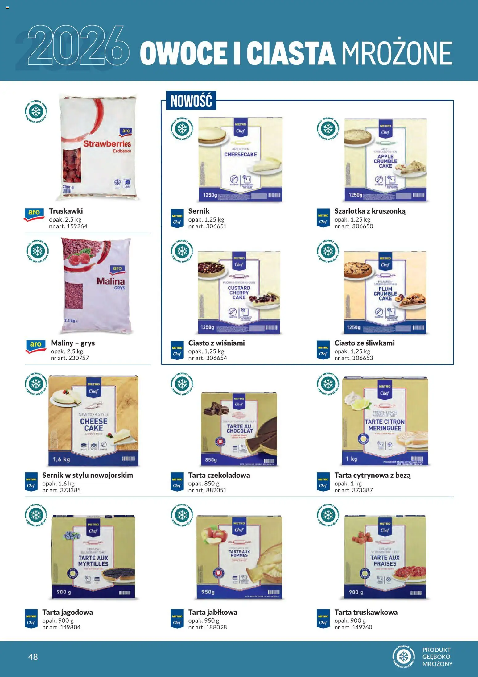 Makro gazetka - Produktów marek własnych dla profesjonalnej Gastronomii od 01.03.2026 | Strona: 48 | Produkty: Czekoladowa, Maliny, Ciasto, Owoce