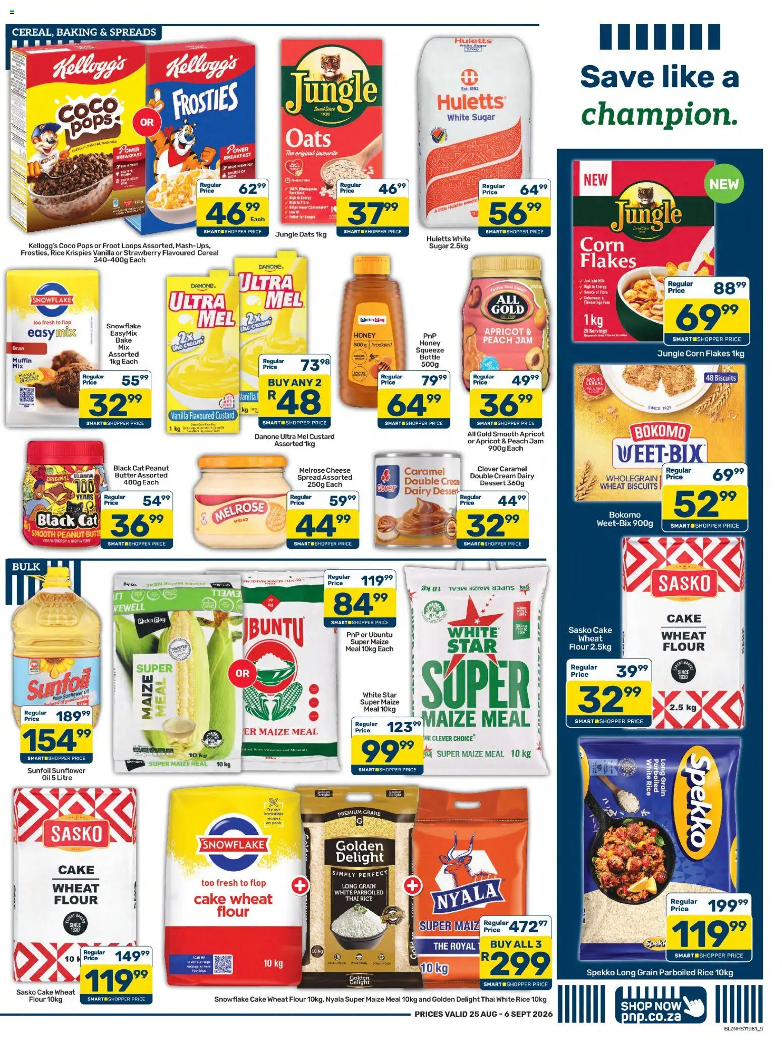 New Pick n Pay catalogue – valid from 25/08/2026 | Page: 9 | Products: Vanilla, Spread, Corn flakes, Peach