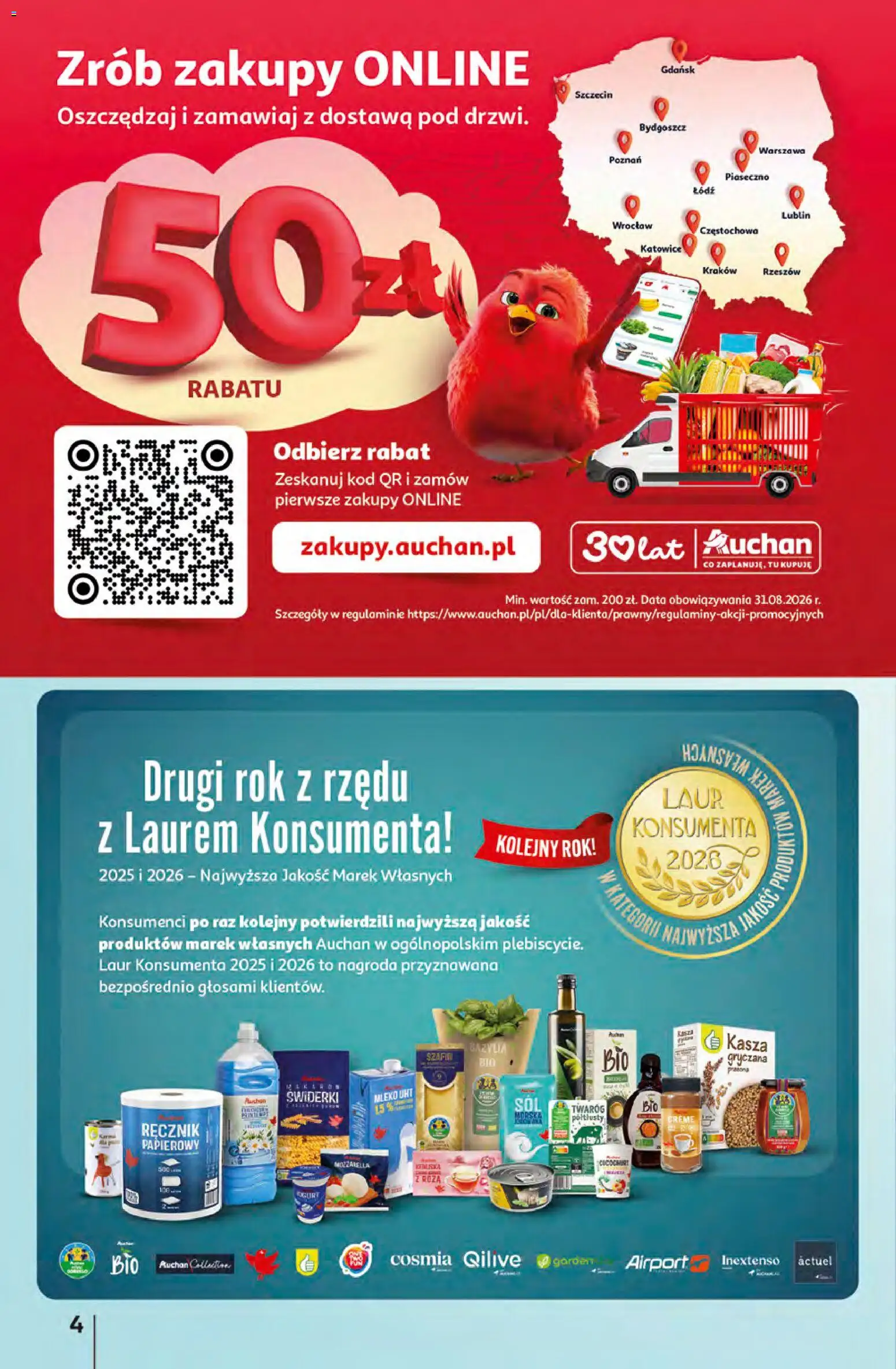 Auchan gazetka - 30 Lat Hipermarket od 16.04.2026 | Strona: 4 | Produkty: Kasza, Kasza gryczana, Bazylia, Mleko