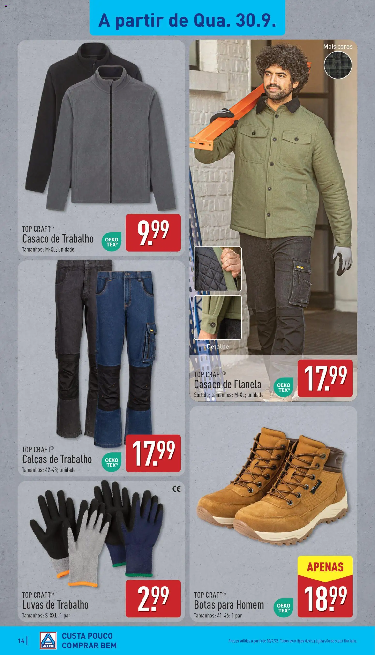 Aldi folheto │ válido de 28/09/2026 | Página: 14 | Produtos: Botas, Luvas, Casaco, Top