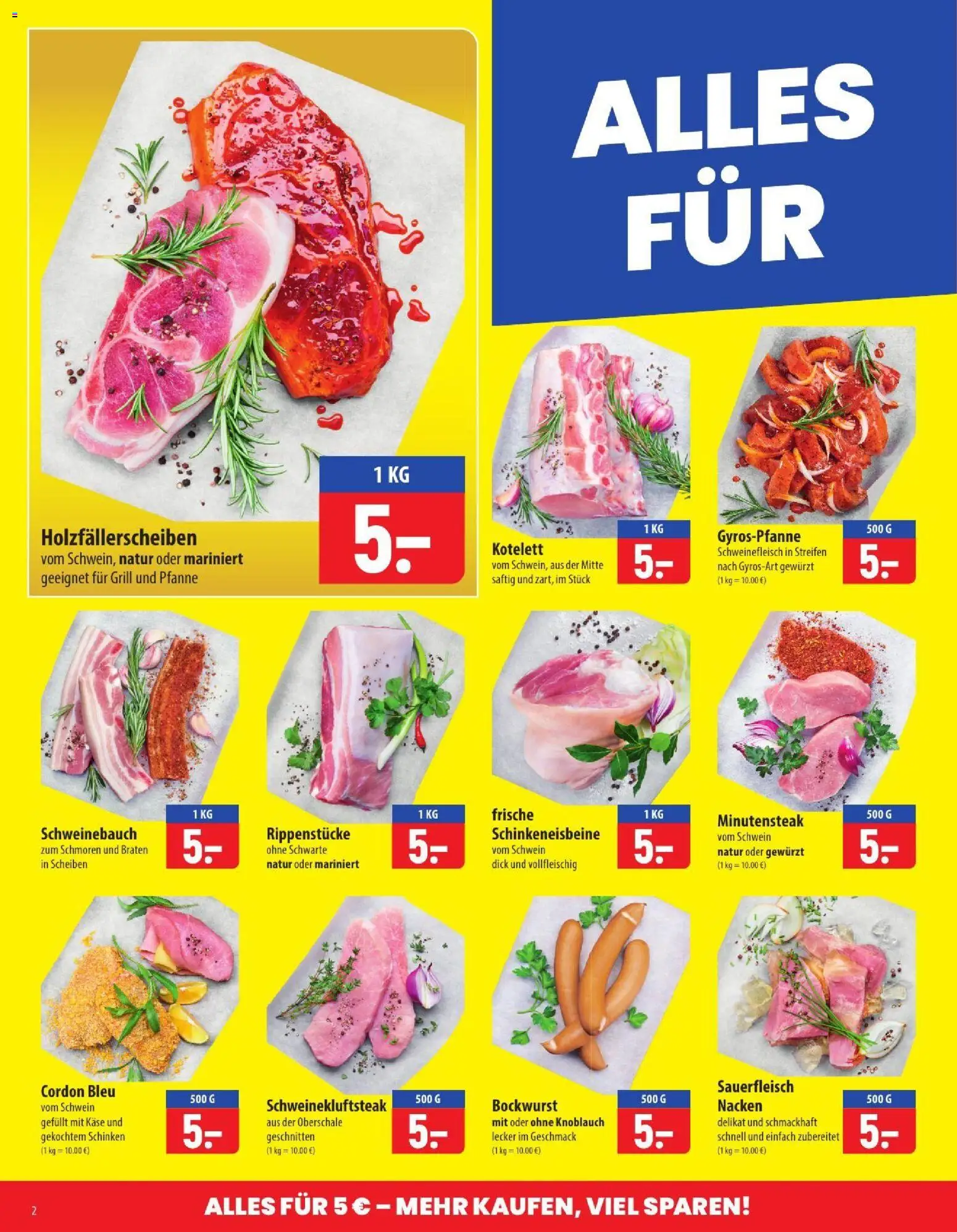 Famila Prospekt – gültig ab 06.07.2026 | Seite: 2 | Produkte: Bockwurst, Käse, Schweinebauch, Knoblauch