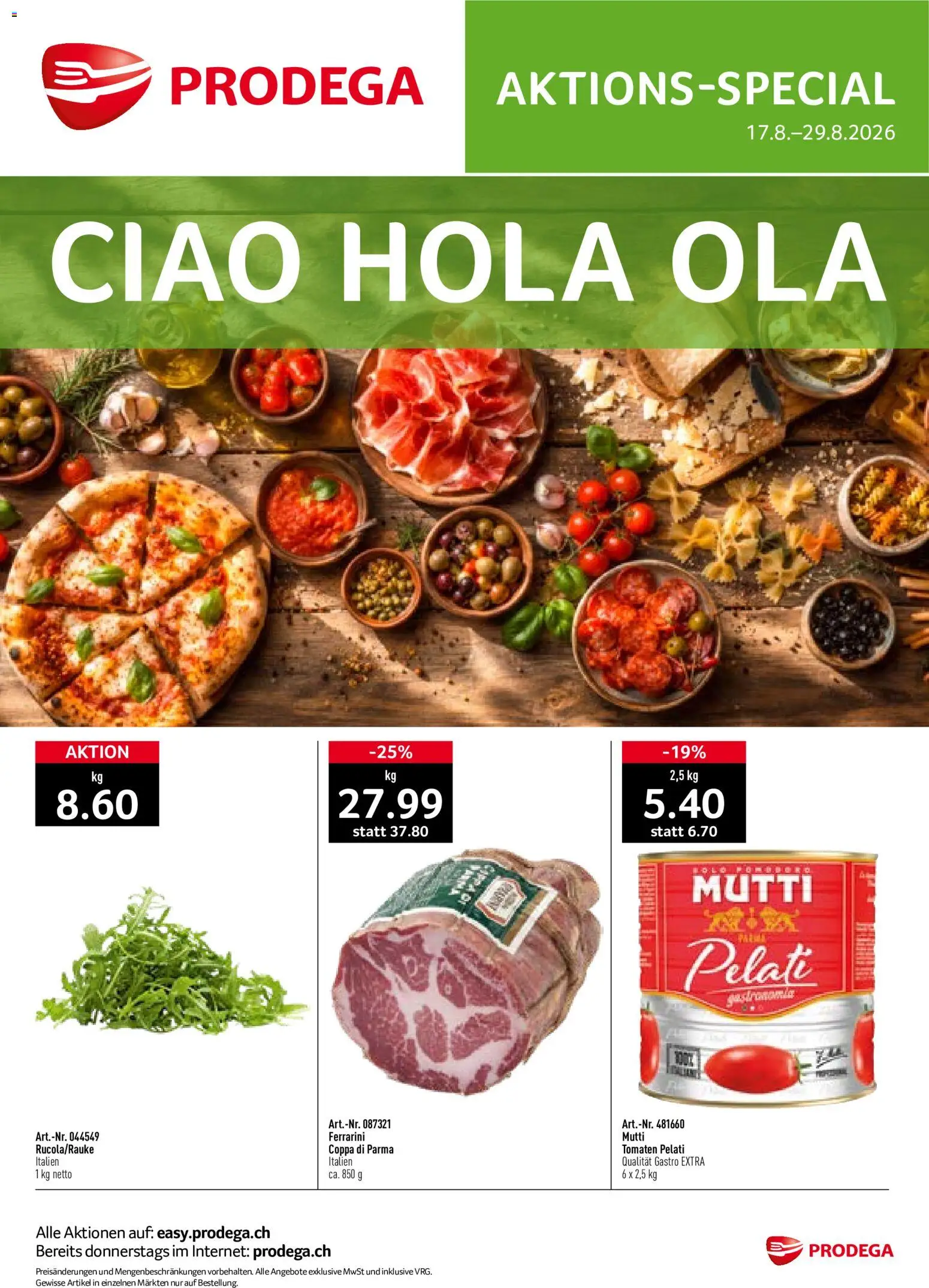 Prodega aktionen Ciao Hola Ola – gültig ab 17.08.2026 | Seite: 1 | Produkte: Tomaten