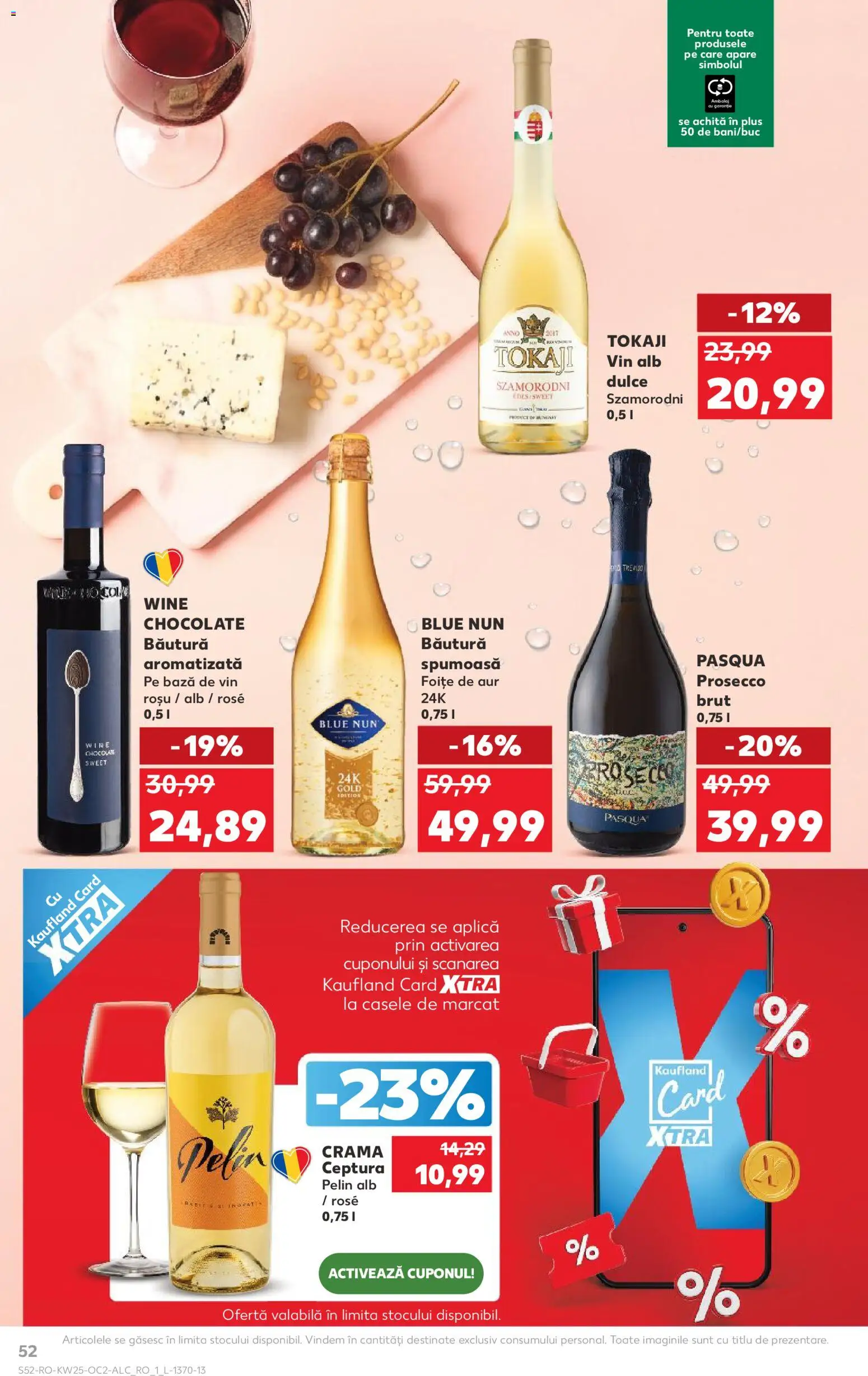 Noul catalog Kaufland – valabil de la 17.06.2026 | Pagină: 52 | Produse: Prosecco, Vin