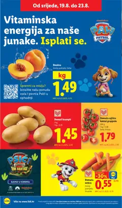 Domaći krumpir, 5 kg, 1 kg = 0.29 - Pregled kataloga iz trgovine Lidl, vrijedi od 17.08.2026 | Stranica: 52