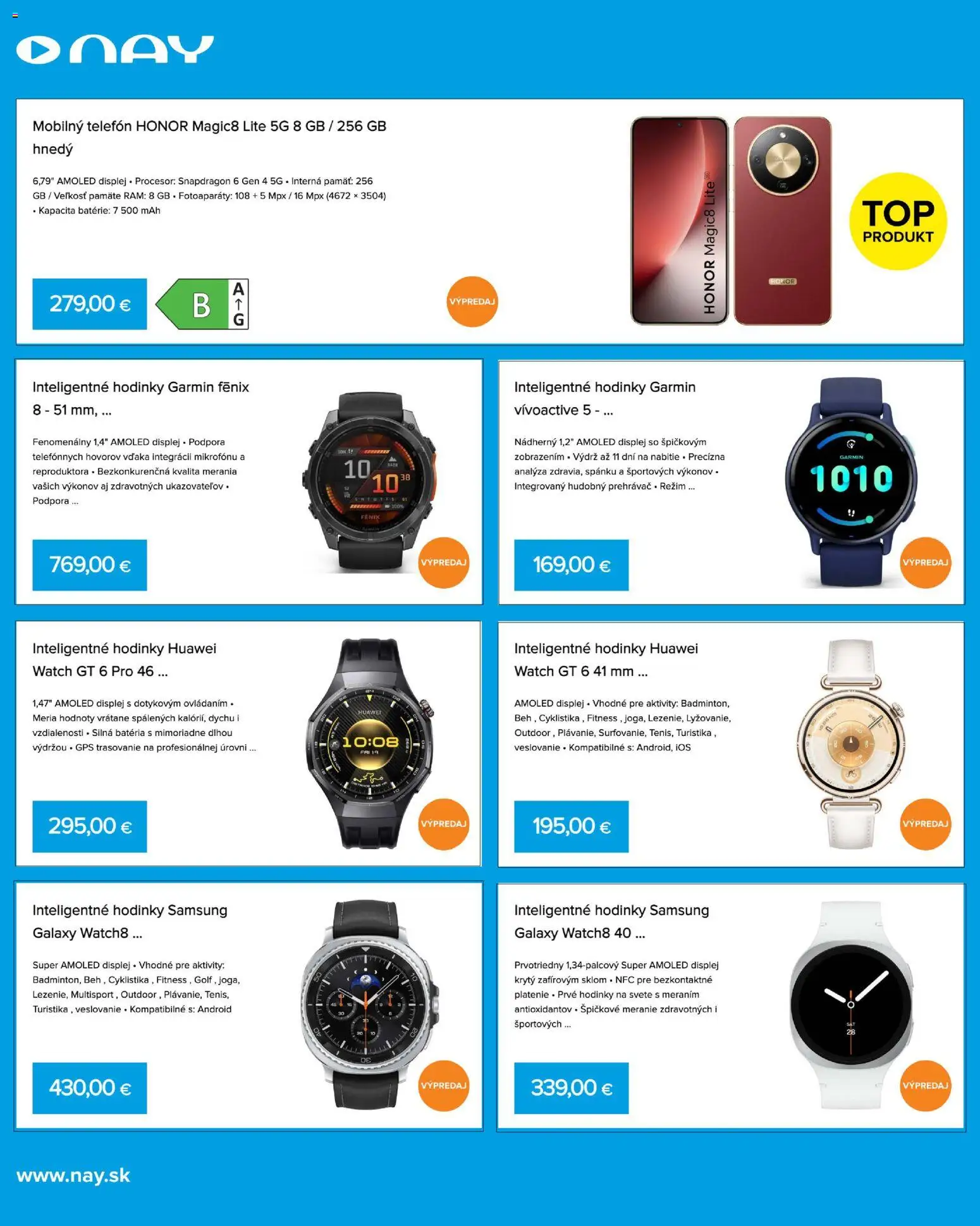 Nové NAY Elektrodom akcie – leták je platný od 17.08.2026 | Strana: 2 | Produkty: Garmin, Gps, Rám, Inteligentné hodinky