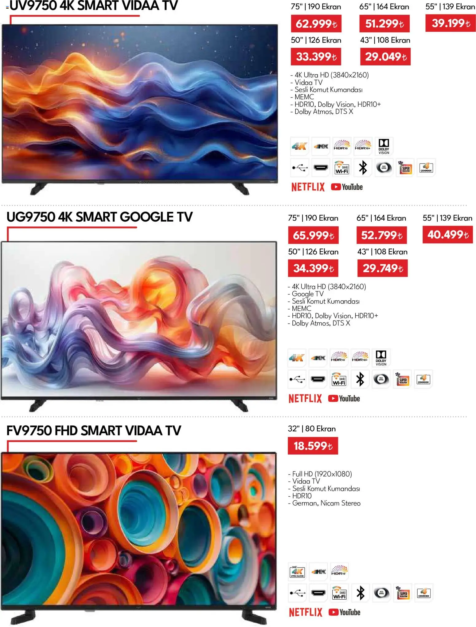 Vestel - Tüketici Elektroniği - 02 Eylül 2026 tarihinden itibaren geçerlidir | Sayfa: 19 | Ürünler: TV, Uydu