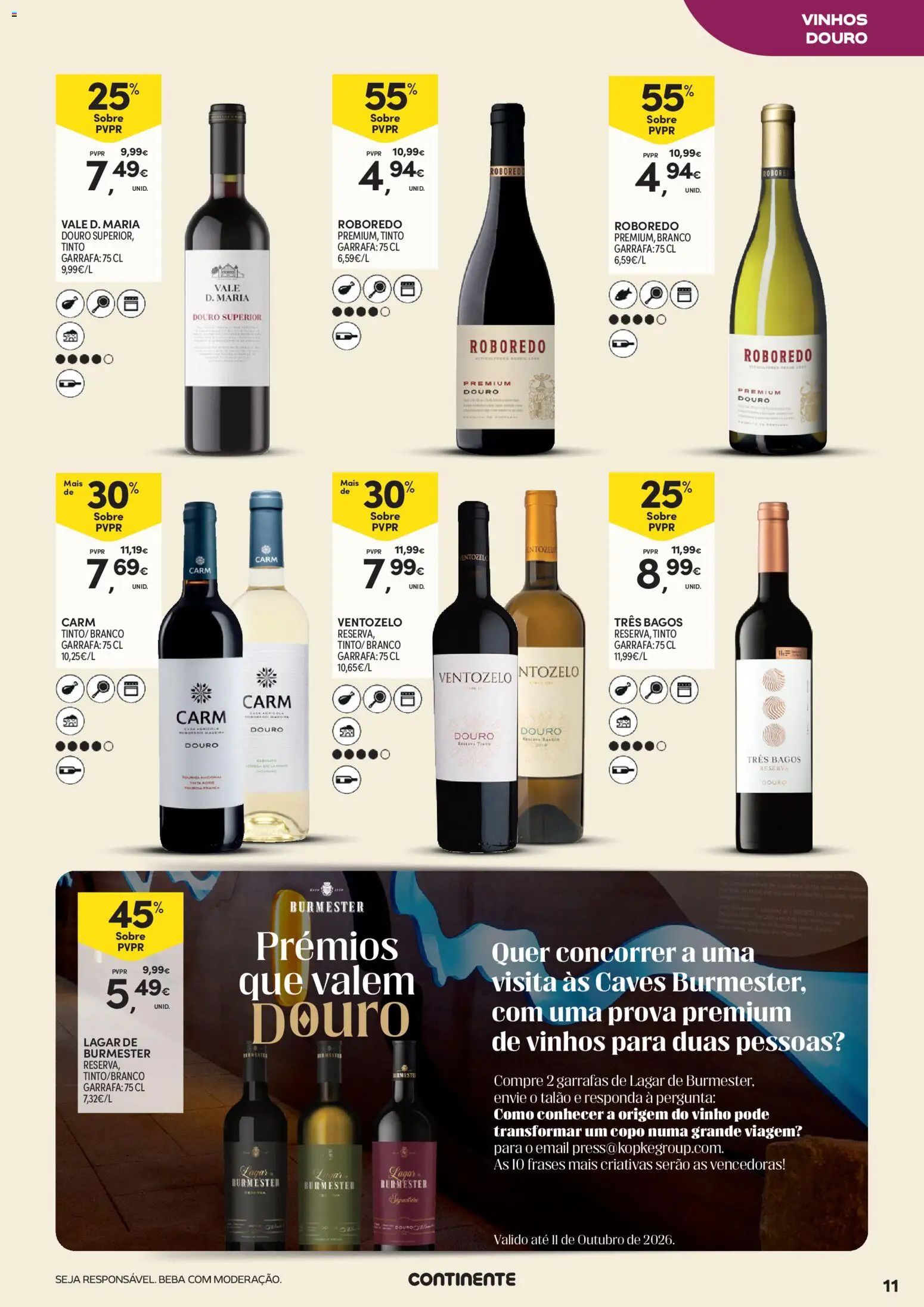 Continente Vinhos, Enchidos e Queijos │ válido de 22/09/2026 | Página: 11 | Produtos: Vinho