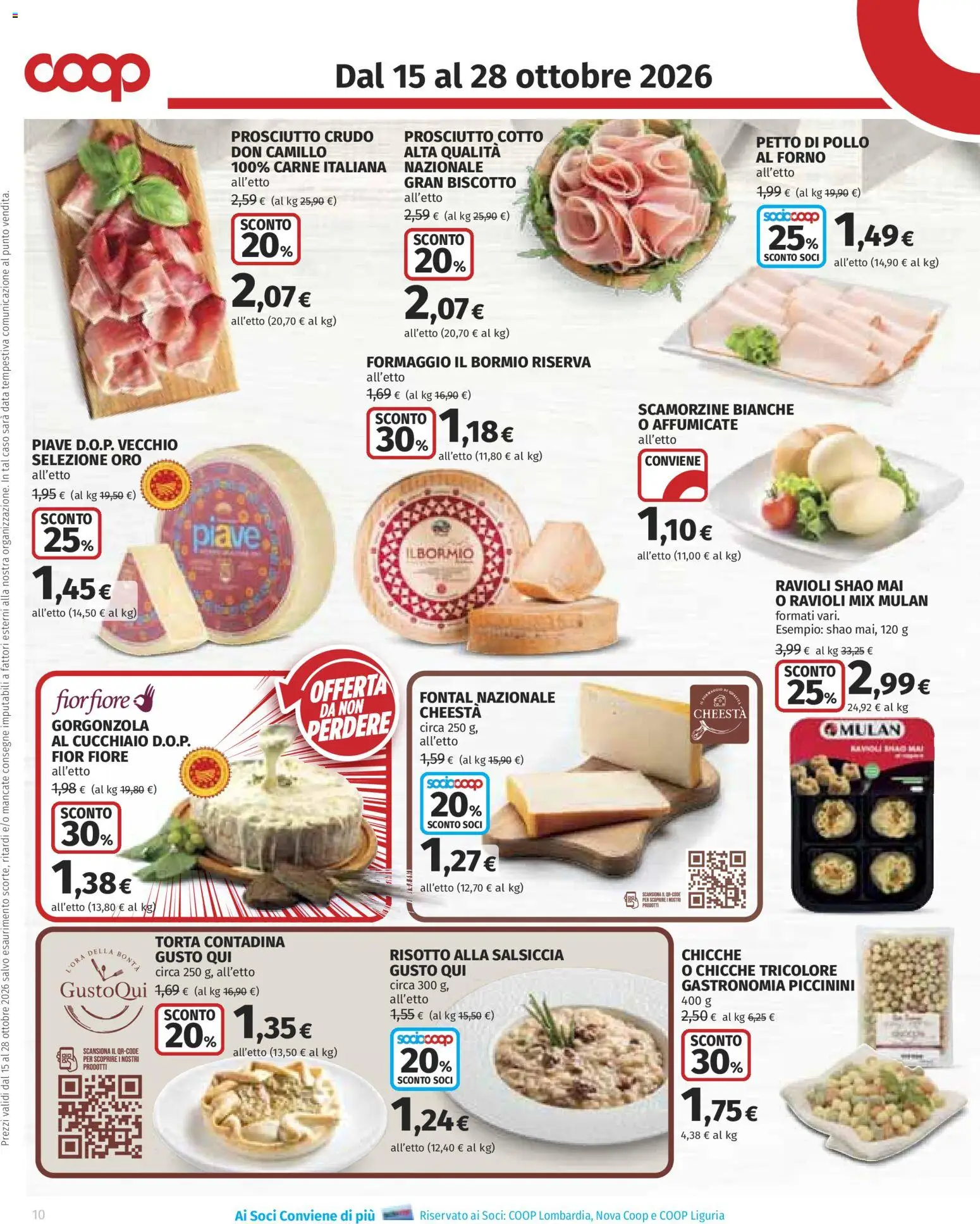 Volantino COOP del 15/10/2026 | Pagina: 10 | Prodotti: Pollo, Prosciutto, Salsiccia, Torta