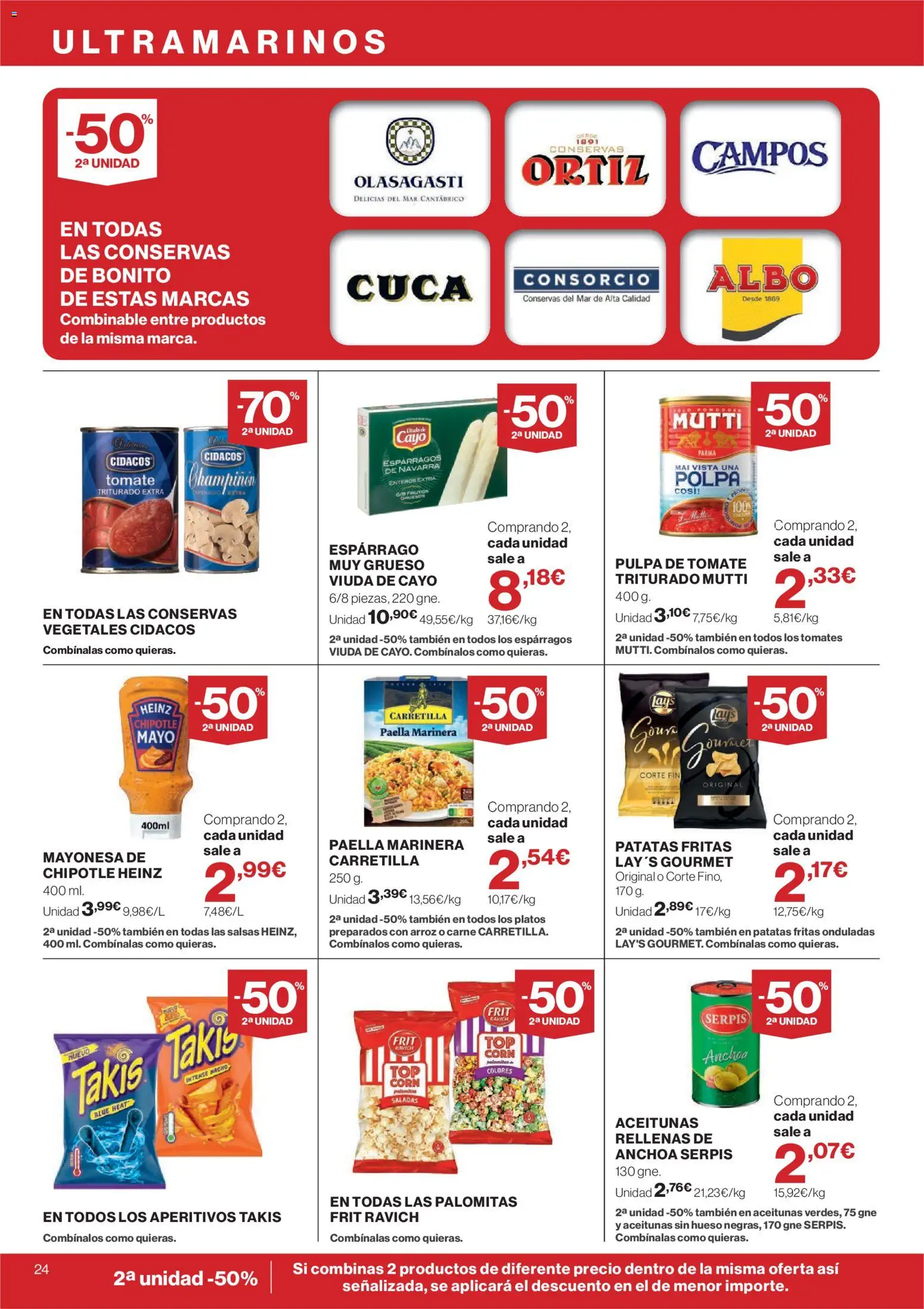 Hipercor catálogo │ válido desde el 16/07/2026 | Página: 24 | Productos: Tomates, Arroz, Νερό καρύδας, Οθόνη προβολής
