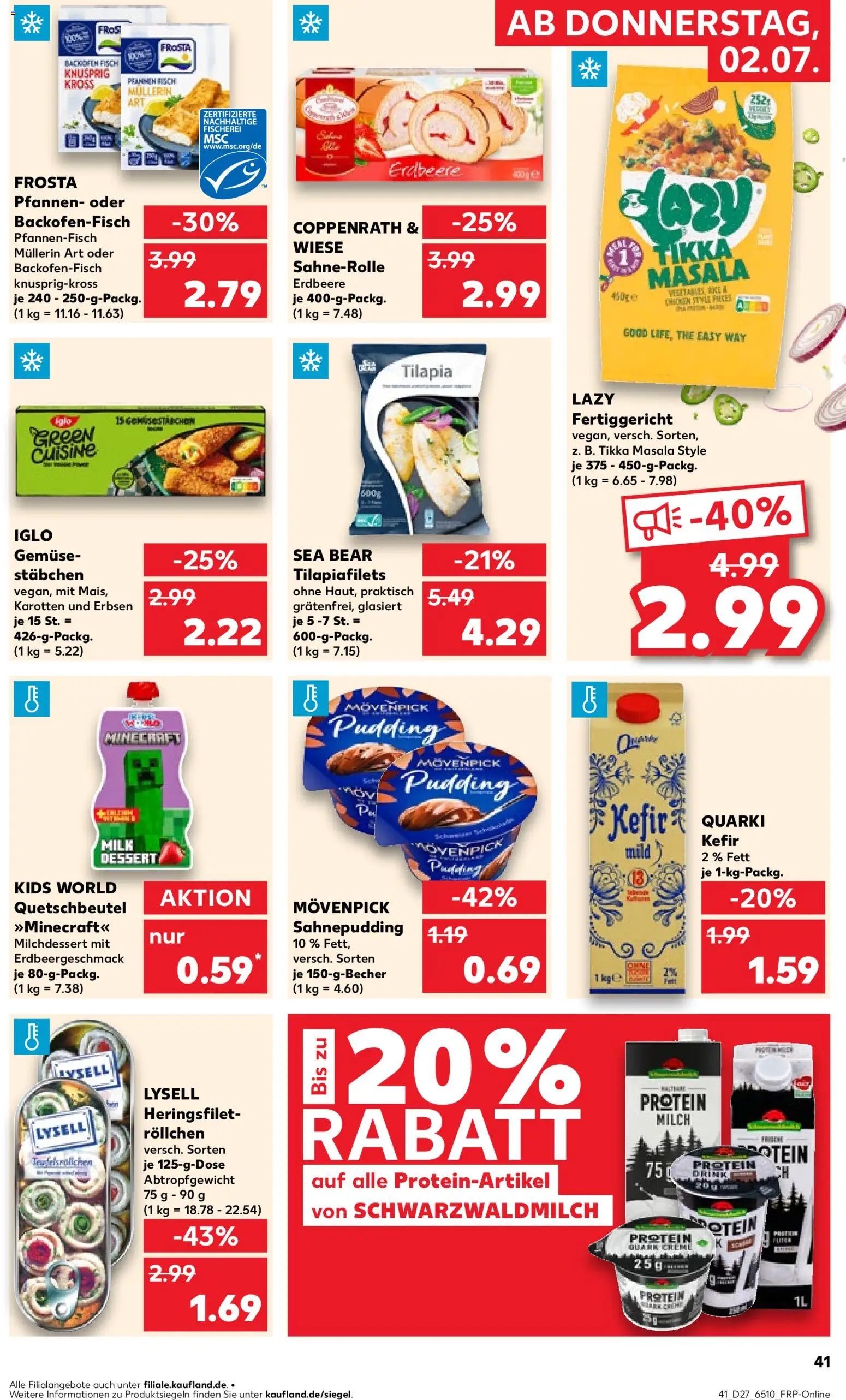 Kaufland Prospekt Köln – gültig ab 02.07.2026 | Seite: 41 | Produkte: Kefir, Quark, Milch, Pudding
