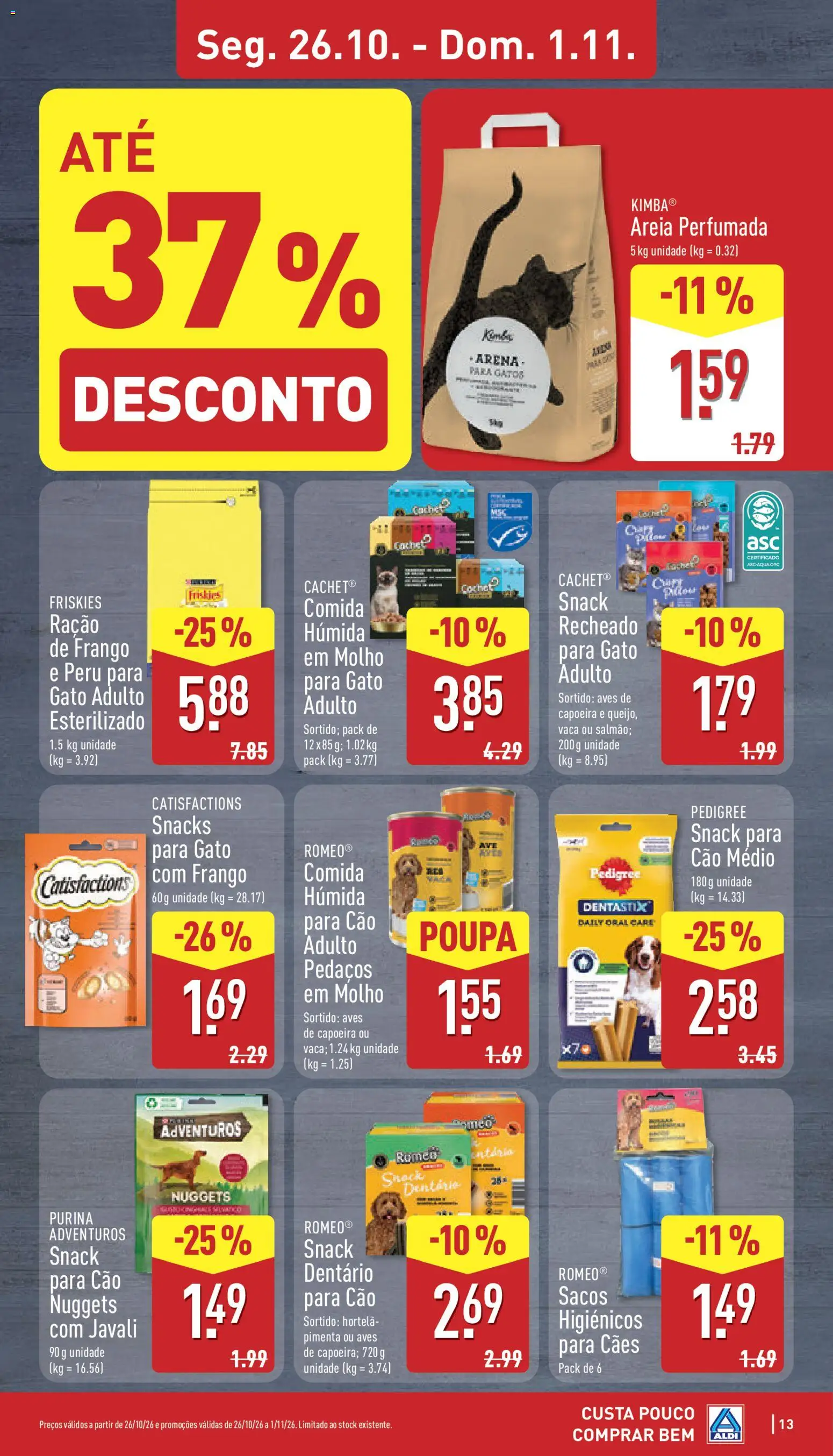 Aldi folheto │ válido de 26/10/2026 | Página: 13 | Produtos: Ração, Frango, Peru, Nuggets