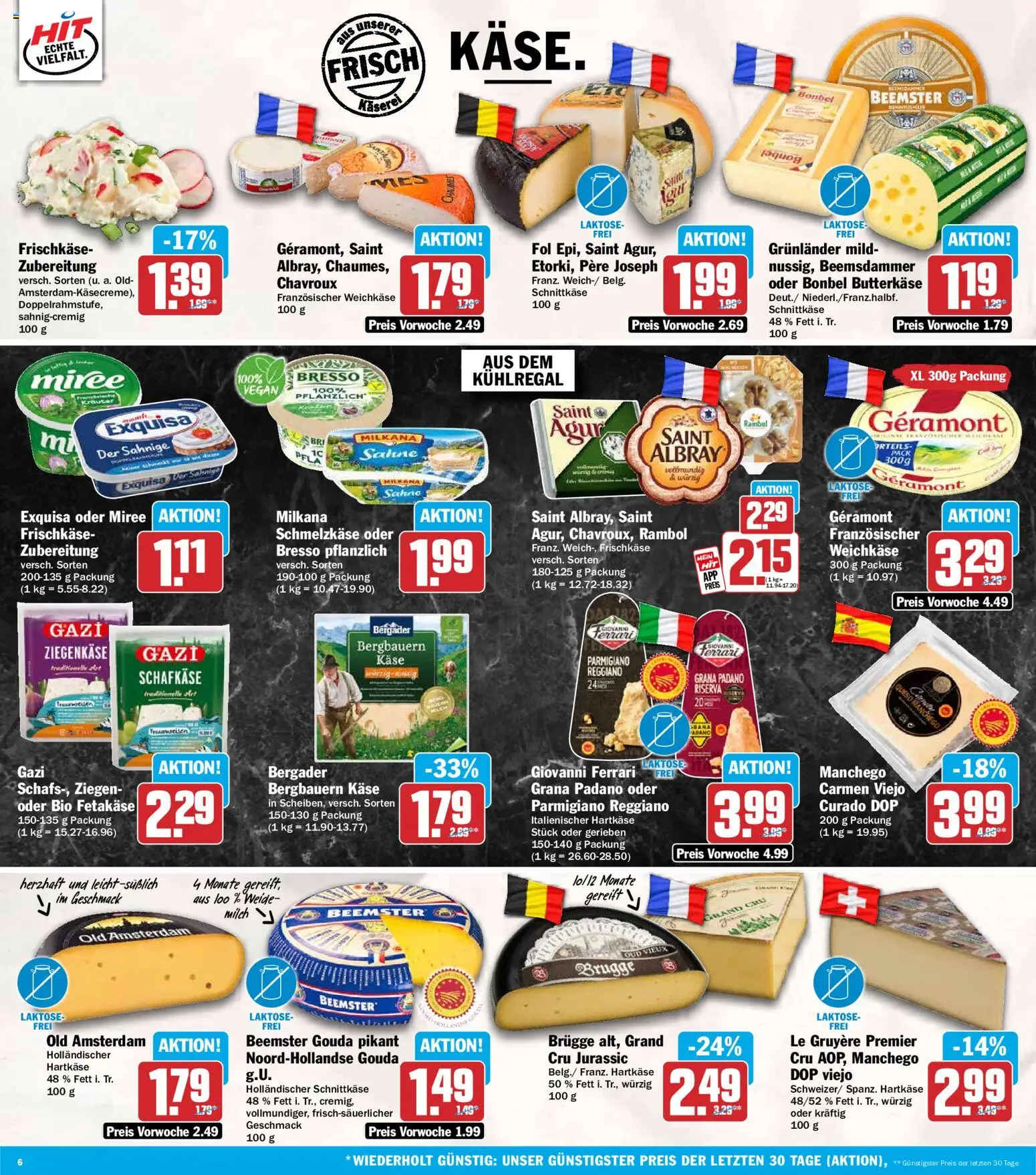 HIT Prospekt – gültig ab 03.08.2026 | Seite: 6 | Produkte: Milch, Bresso, Exquisa, Grunlander