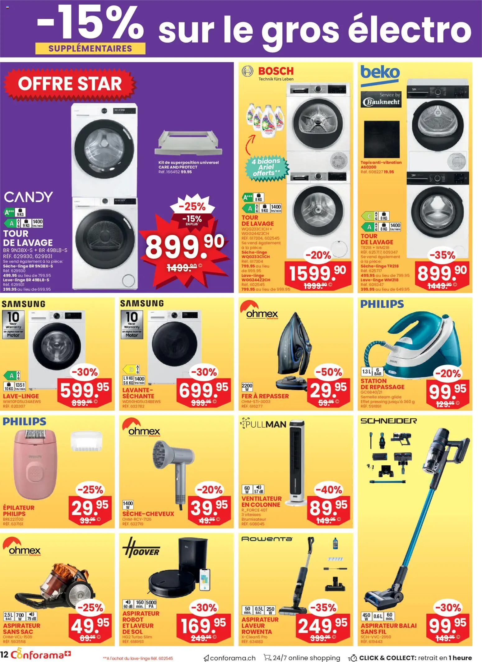 Conforama aktionen FR – gültig ab 22.07.2026 | Seite: 12 | Produkte: Samsung, Bosch, Philips