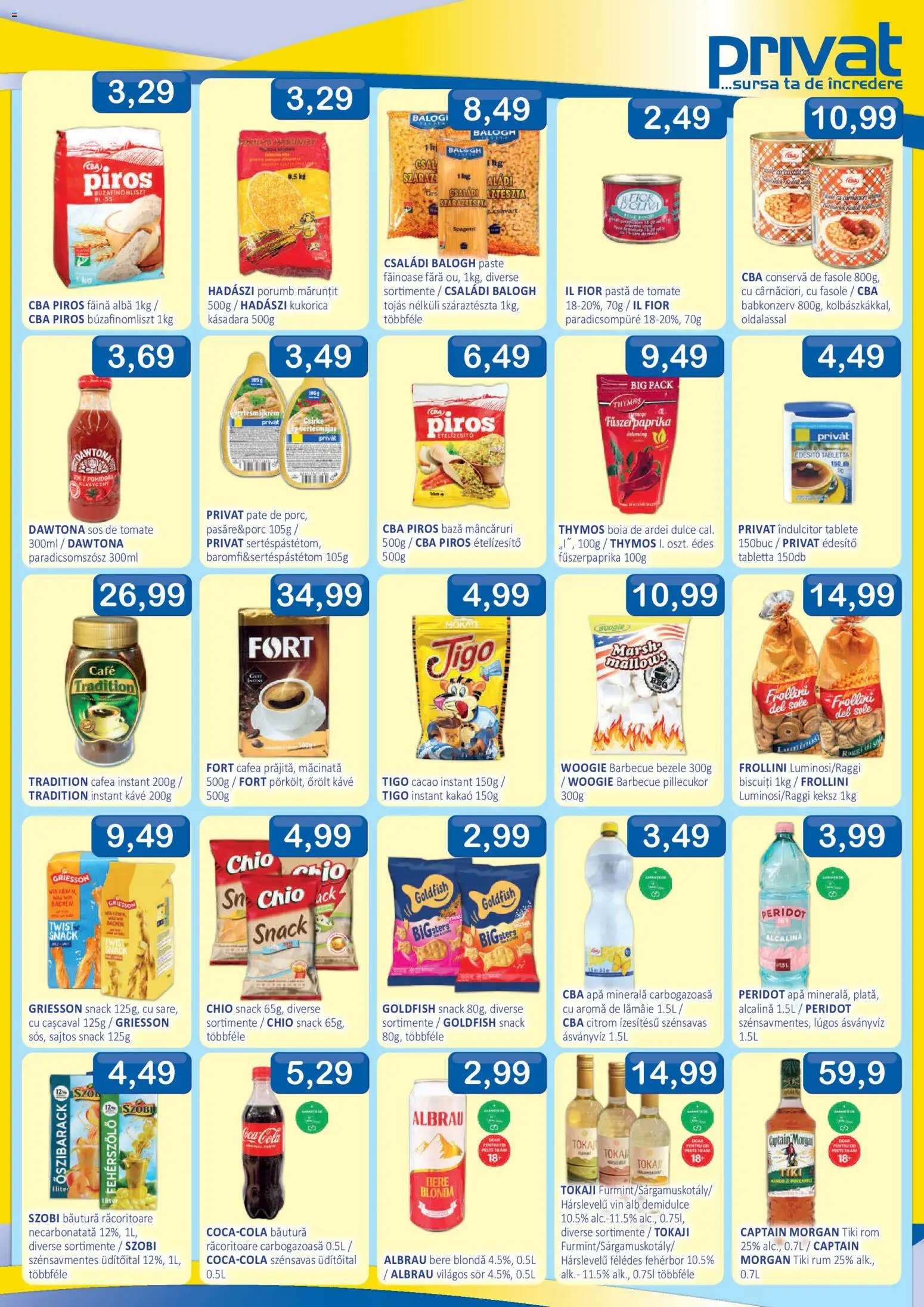 Noul catalog CBA – valabil de la 17.09.2026 | Pagină: 3 | Produse: Apa minerala carbogazoasa, Apa minerala, Făină, Apă