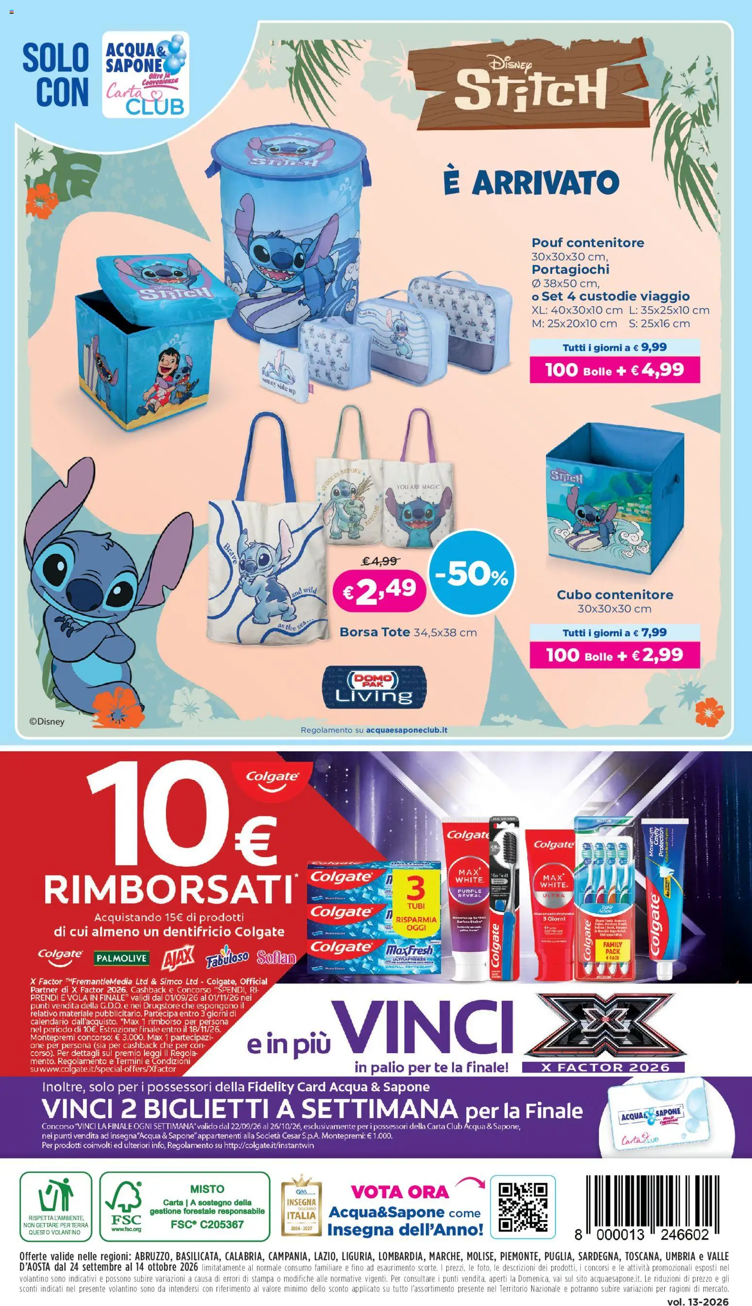Volantino Acqua e Sapone del 24/09/2026 | Pagina: 24 | Prodotti: Sapone, Acqua, Borsa, Stampa