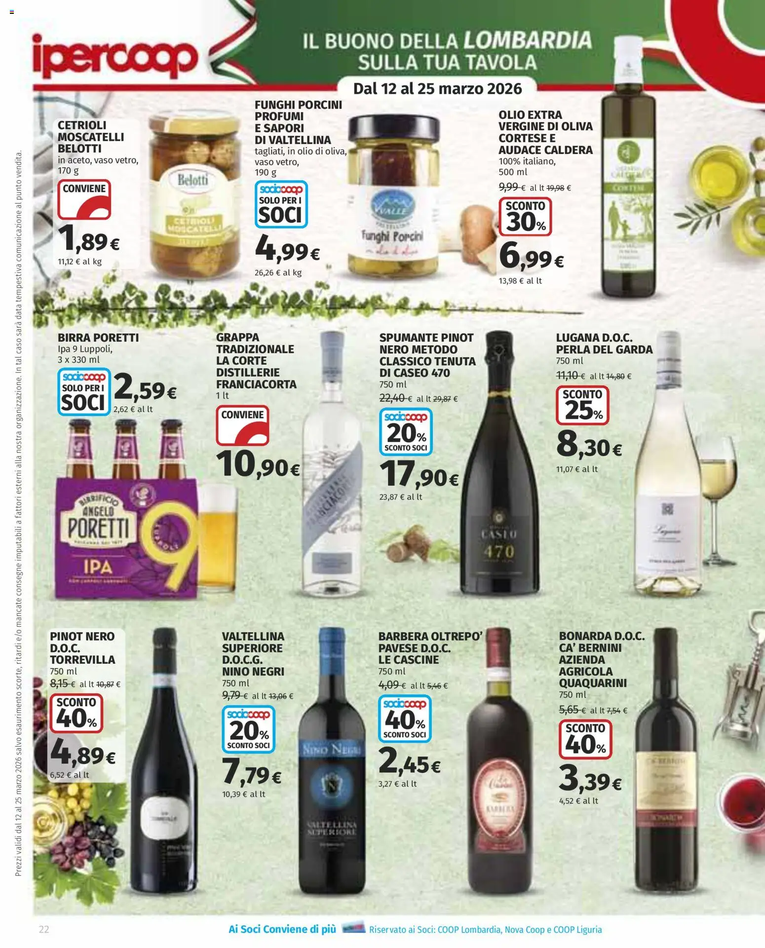 Volantino Ipercoop del 12.03.2026 | Pagina: 22 | Prodotti: Birra, Cetrioli, Data, Grappa