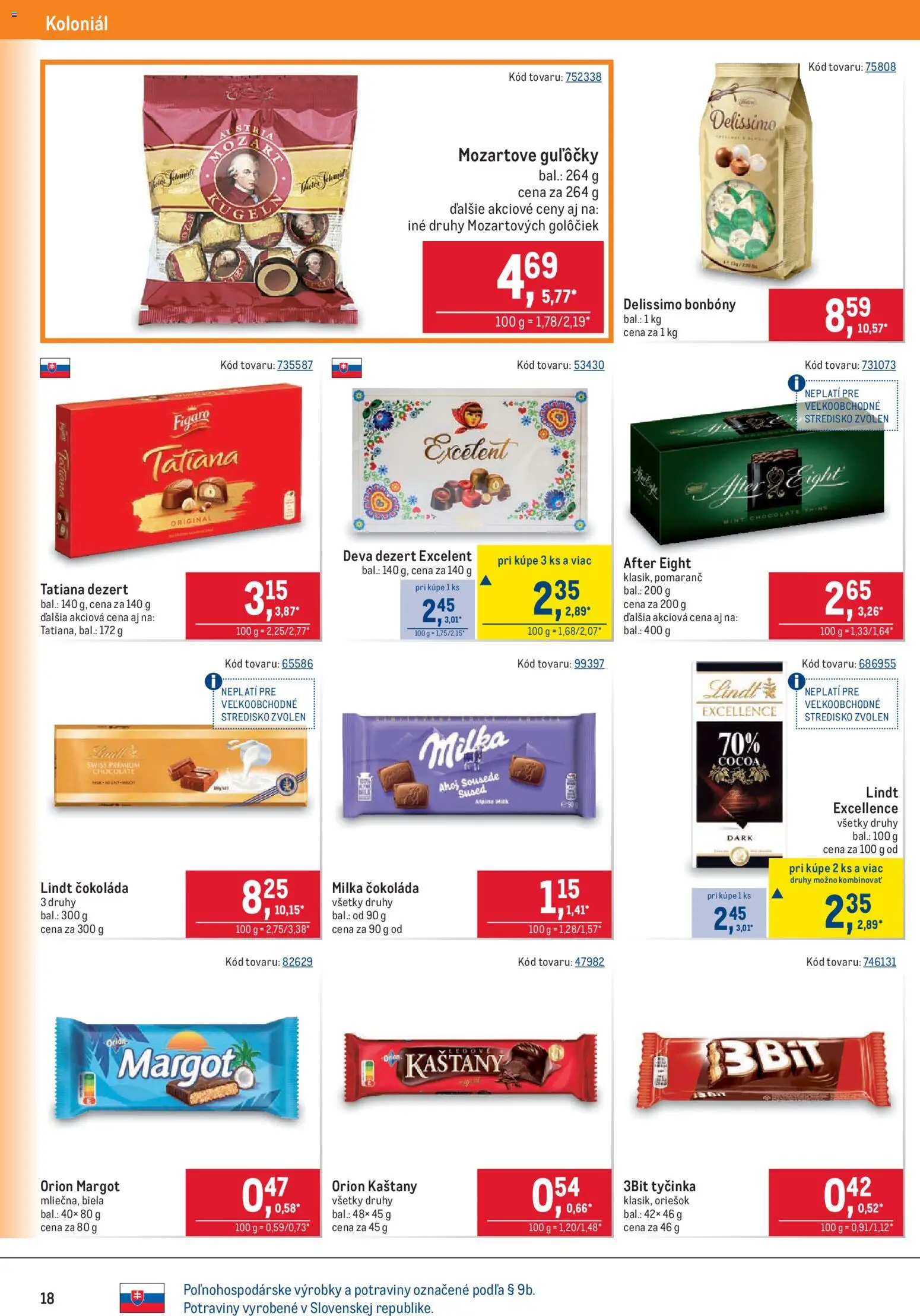 Nové Metro akcie – leták je platný od 17.06.2026 | Strana: 18 | Produkty: Lindt, Čokoláda, Milka