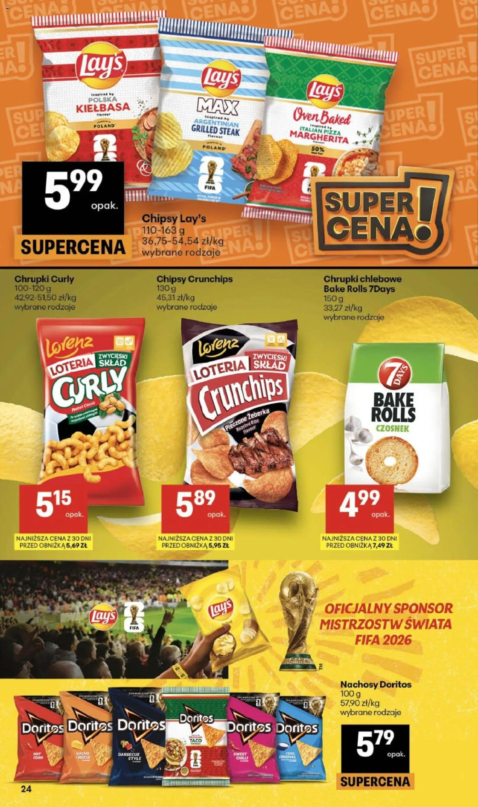 Delikatesy Centrum gazetka od 11.06.2026 | Strona: 24 | Produkty: Czosnek, Chrupki, Doritos, Pizza
