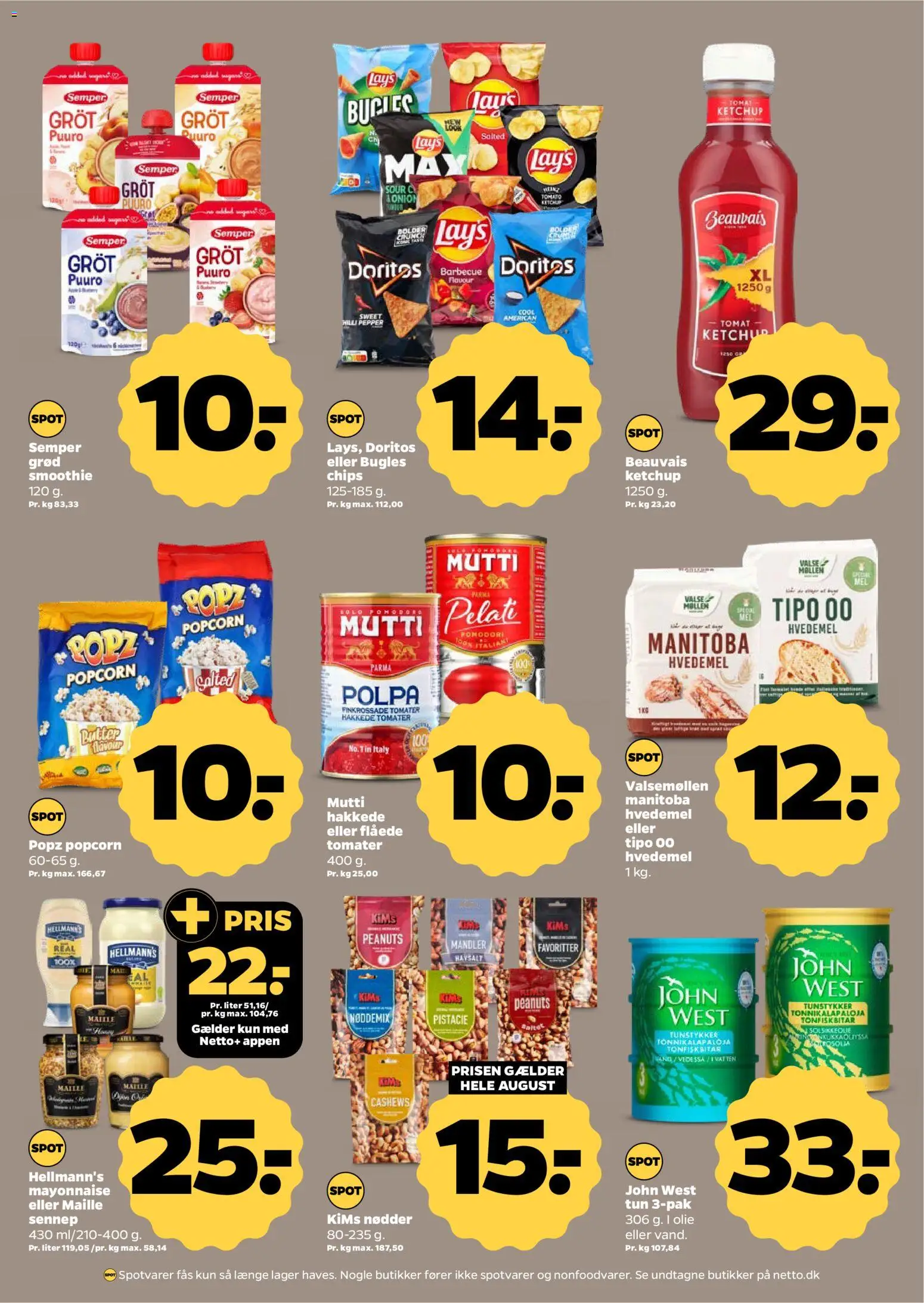 Netto tilbudsavis – gyldig fra 08/08/2026 | Side: 21 | Produkter: Nødder, Hvedemel, Popcorn, Smoothie