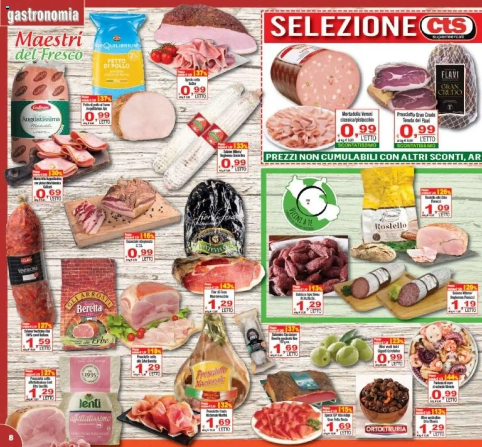 Volantino CTS del 10.06.2026 | Pagina: 8 | Prodotti: Pollo, Prosciutto, Mortadella, Letto