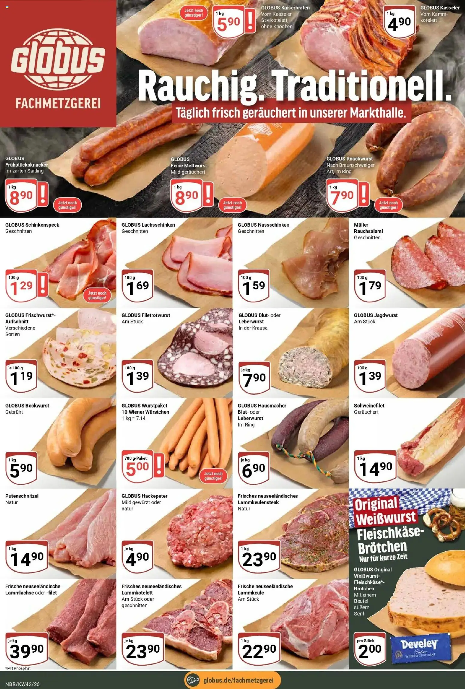 Globus Prospekt Neubrandenburg (ab 12.10.2026) » Angebote online | Seite: 10 | Produkte: Lammkeule, Weißwurst, Schweinefilet, Putenschnitzel