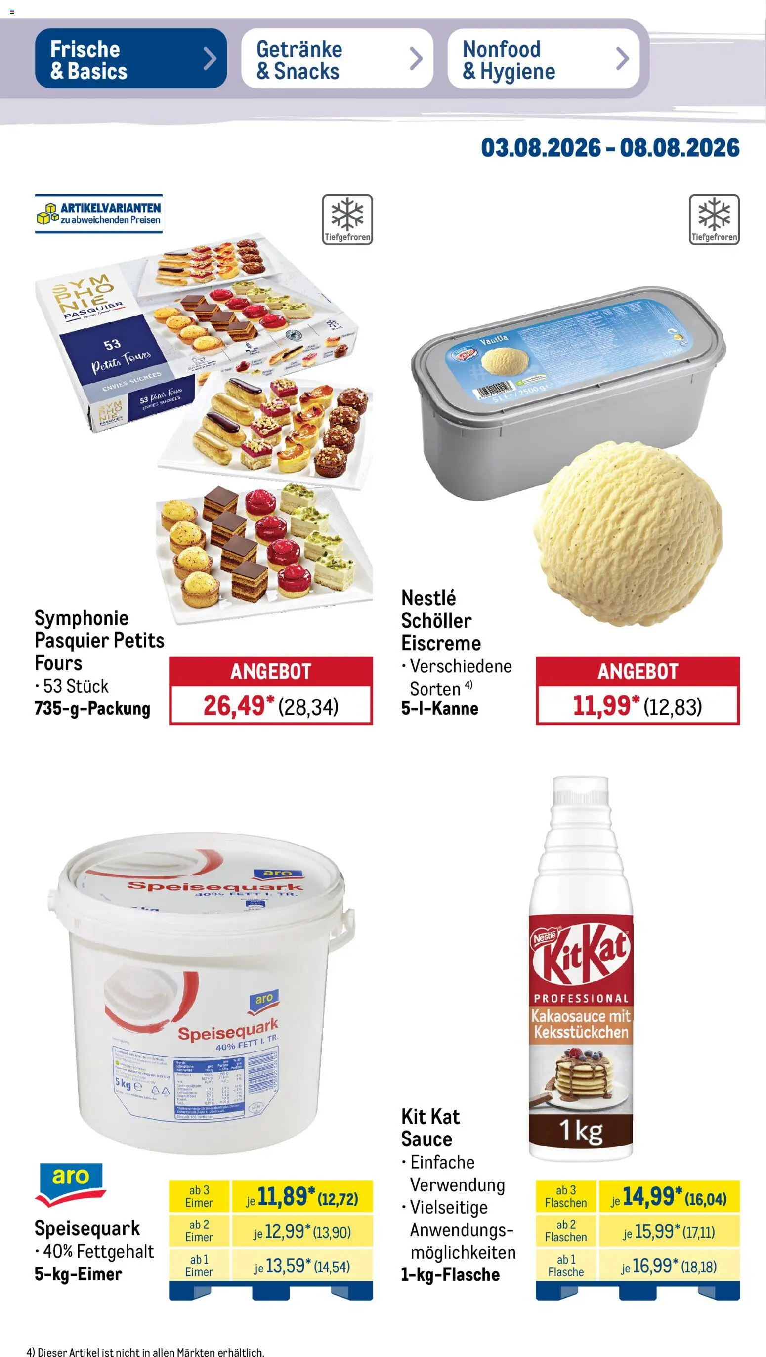 Metro Prospekt – gültig ab 03.08.2026 | Seite: 20 | Produkte: Eiscreme, Zucker, Speisequark