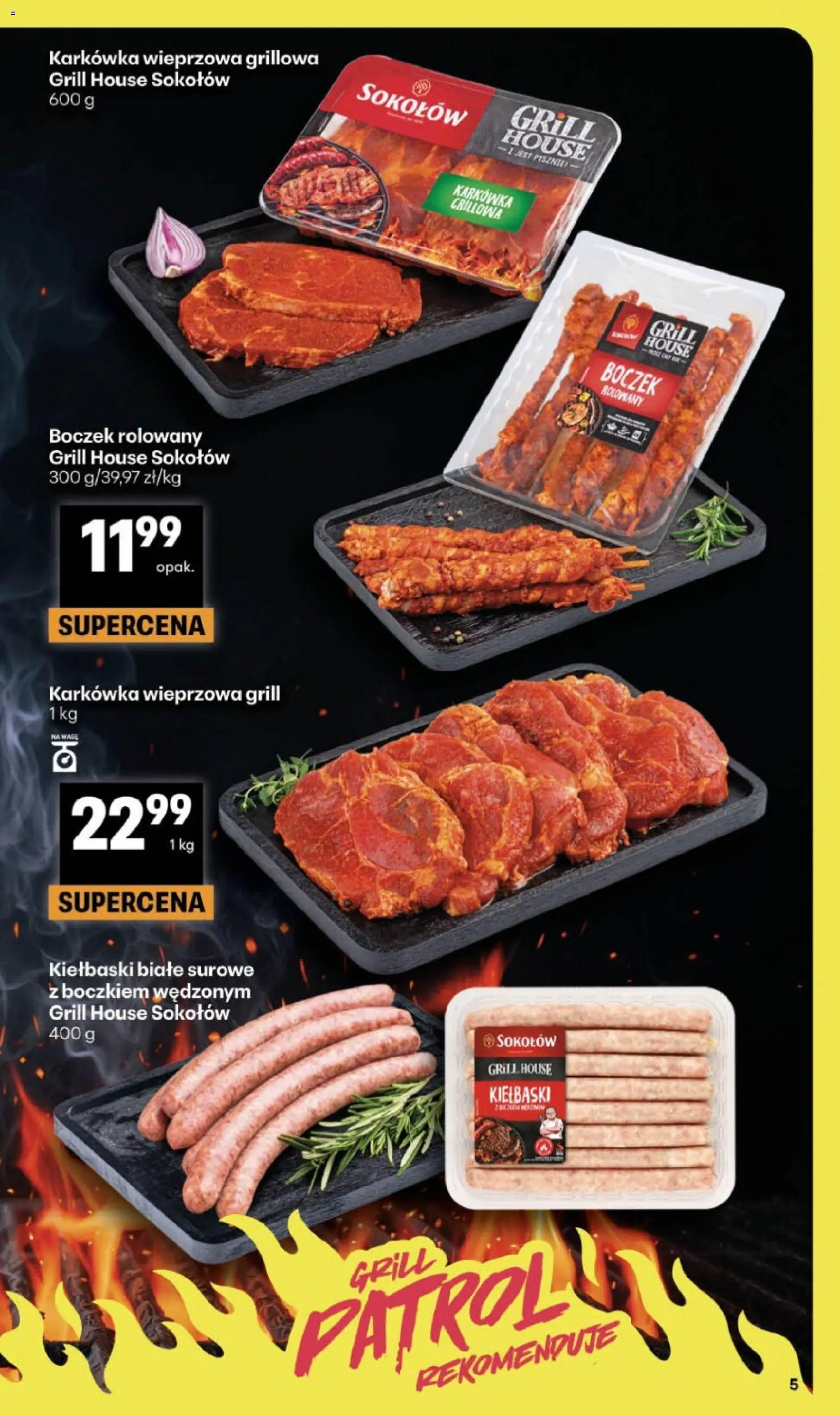 Delikatesy Centrum gazetka - Sklepy Własne od 23.07.2026 | Strona: 5 | Produkty: Karkówka, Karkówka wieprzowa, Kiełbaski, Boczek
