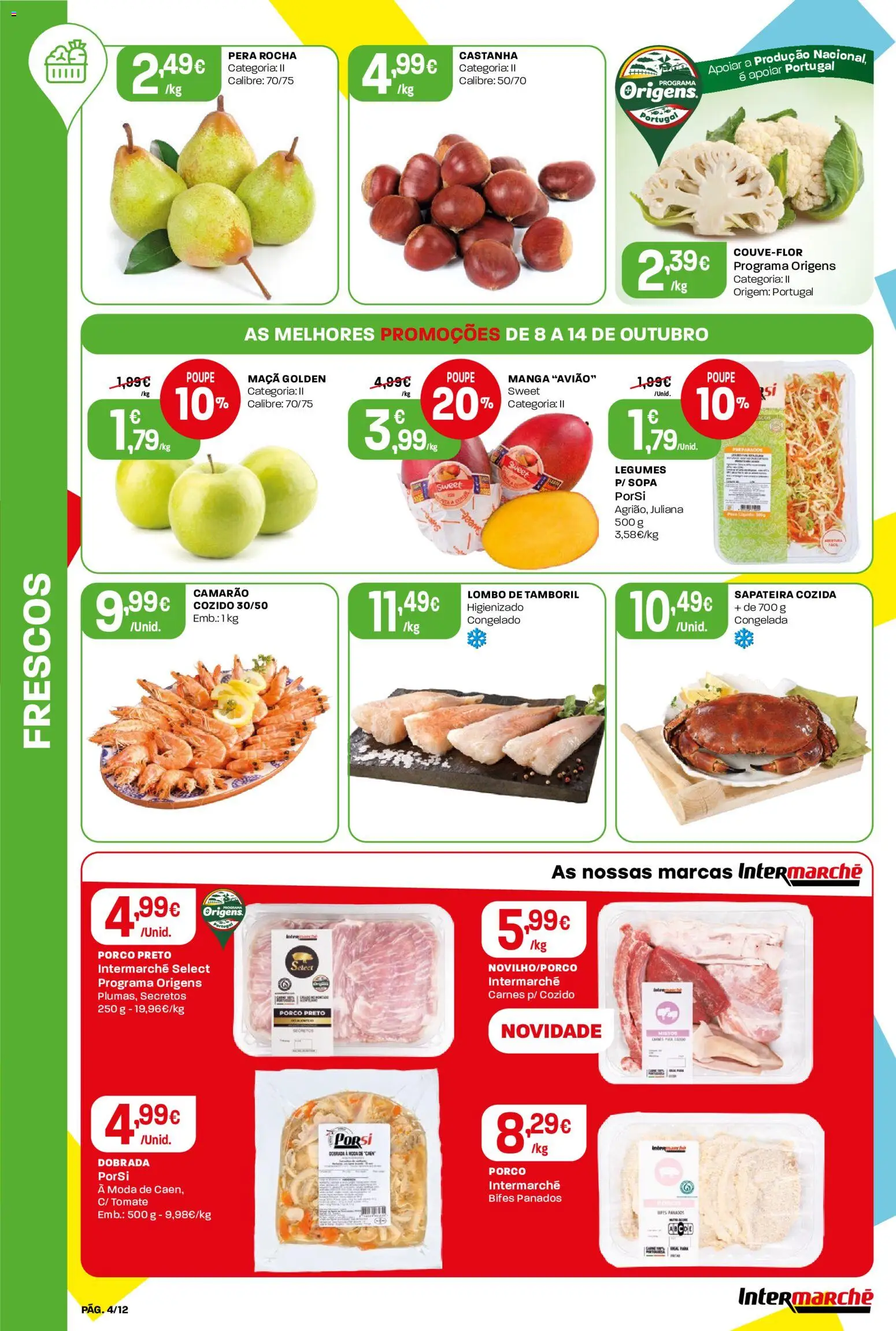 Intermarché folheto Mini │ válido de 08/10/2026 | Página: 4 | Produtos: Manga, Tamboril, Sapateira, Tomate
